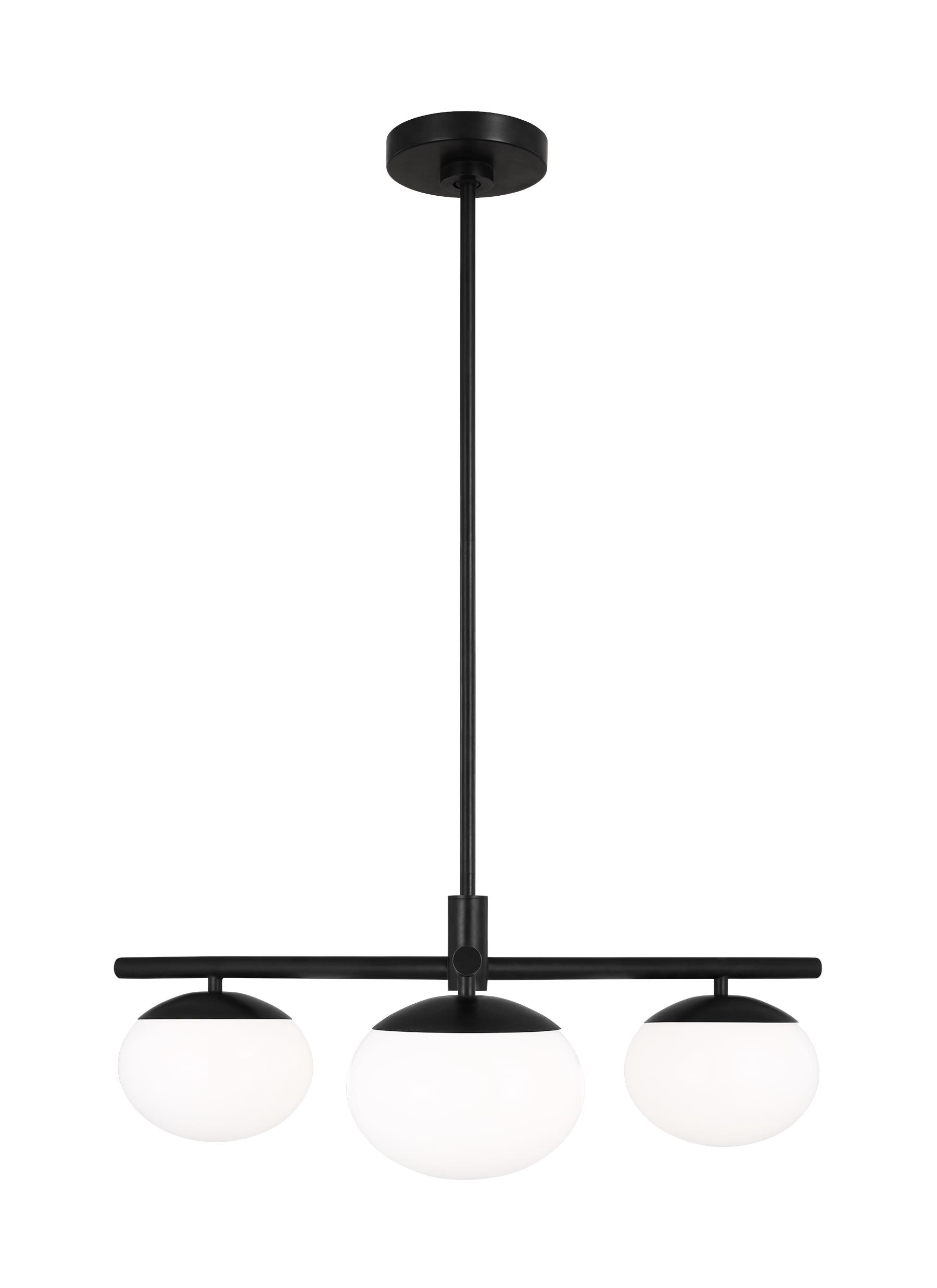 ED by Ellen DeGeneres EF1063AI Lune 3 -Light 27-in Antique Steel Semi Flush Mount Light