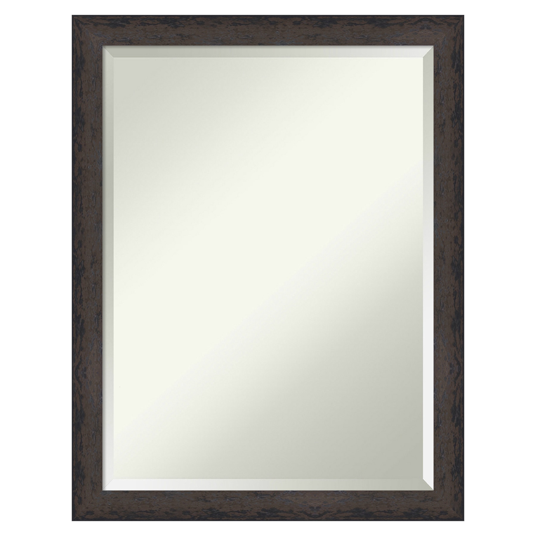 Amanti Art 20.75-in W x 26.75-in H Rectangle Dappled Black Brown Narrow Framed Vanity Mirror