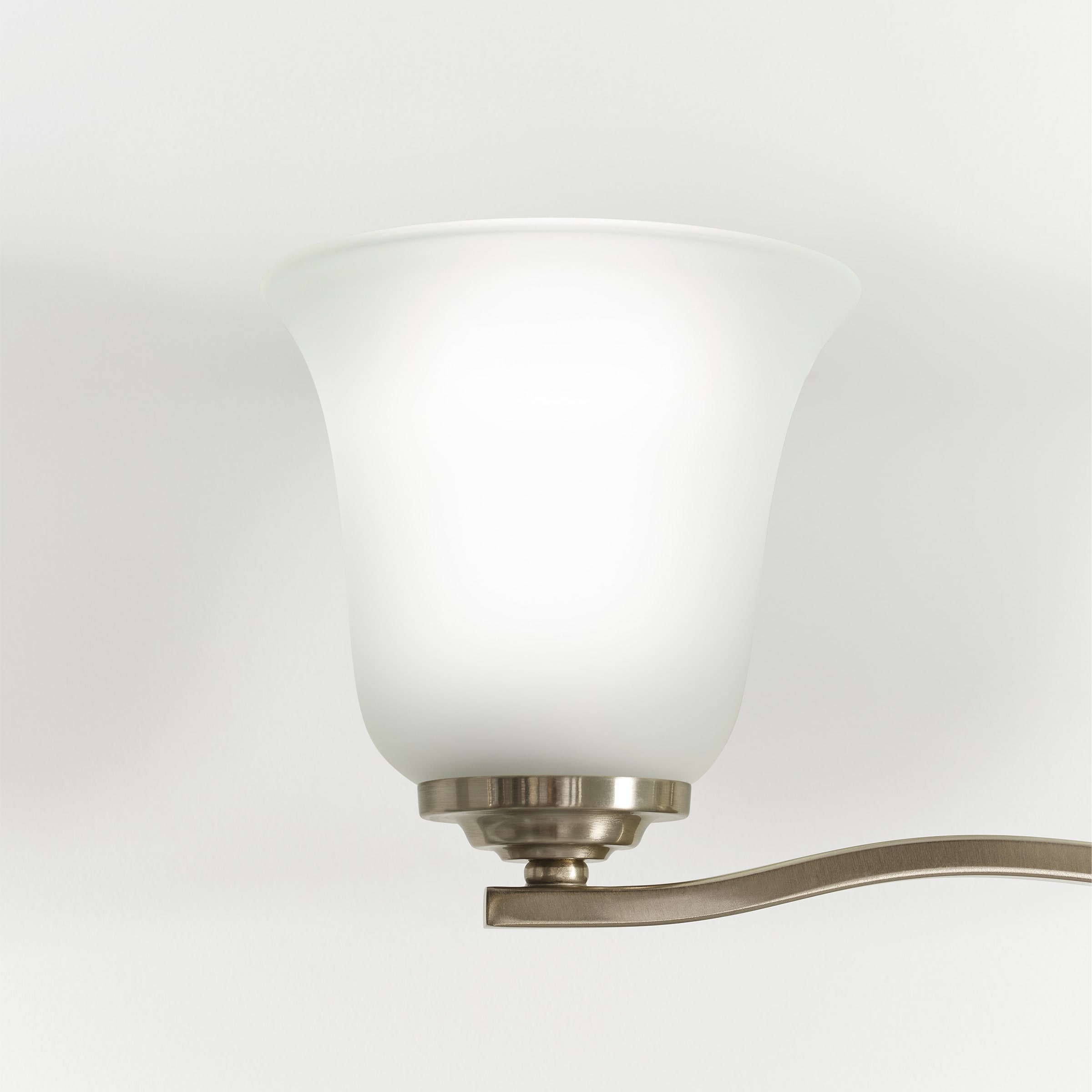 Brushed Nickel 4-Light Vanity Fixture with Satin Etched Glass Shades