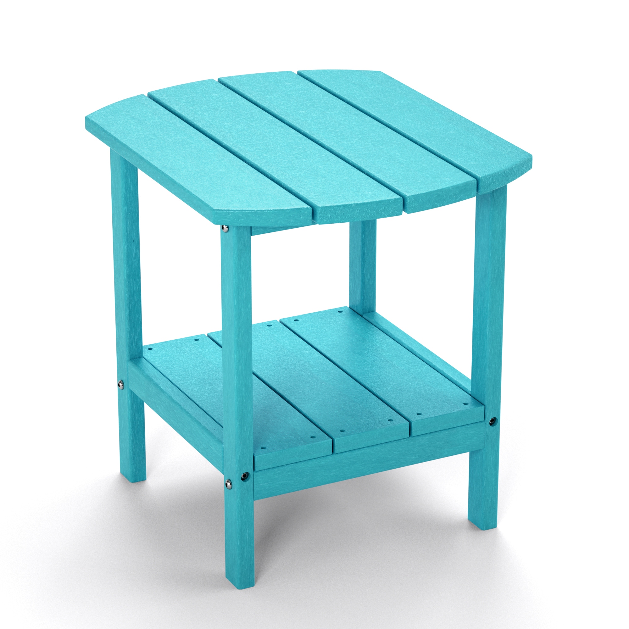 Flynama Blue Double HDPE Composite Outdoor Side Table LY V ST HE02 TU at Lowes