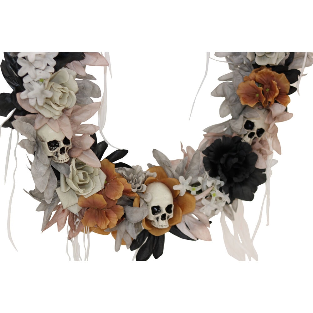 Haunted Hill Farm HHWRTHSKL-7 Artificial-Halloween-Wreaths - View #12