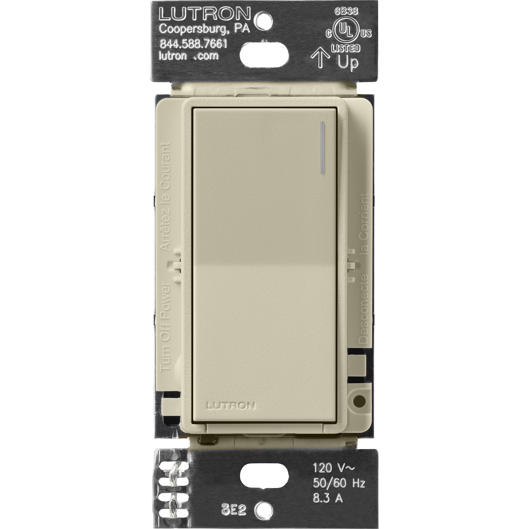 Lutron ST-RS-CY Sunnata 6-amp Multi-location Locator light Push button Companion Light Switch , Clay