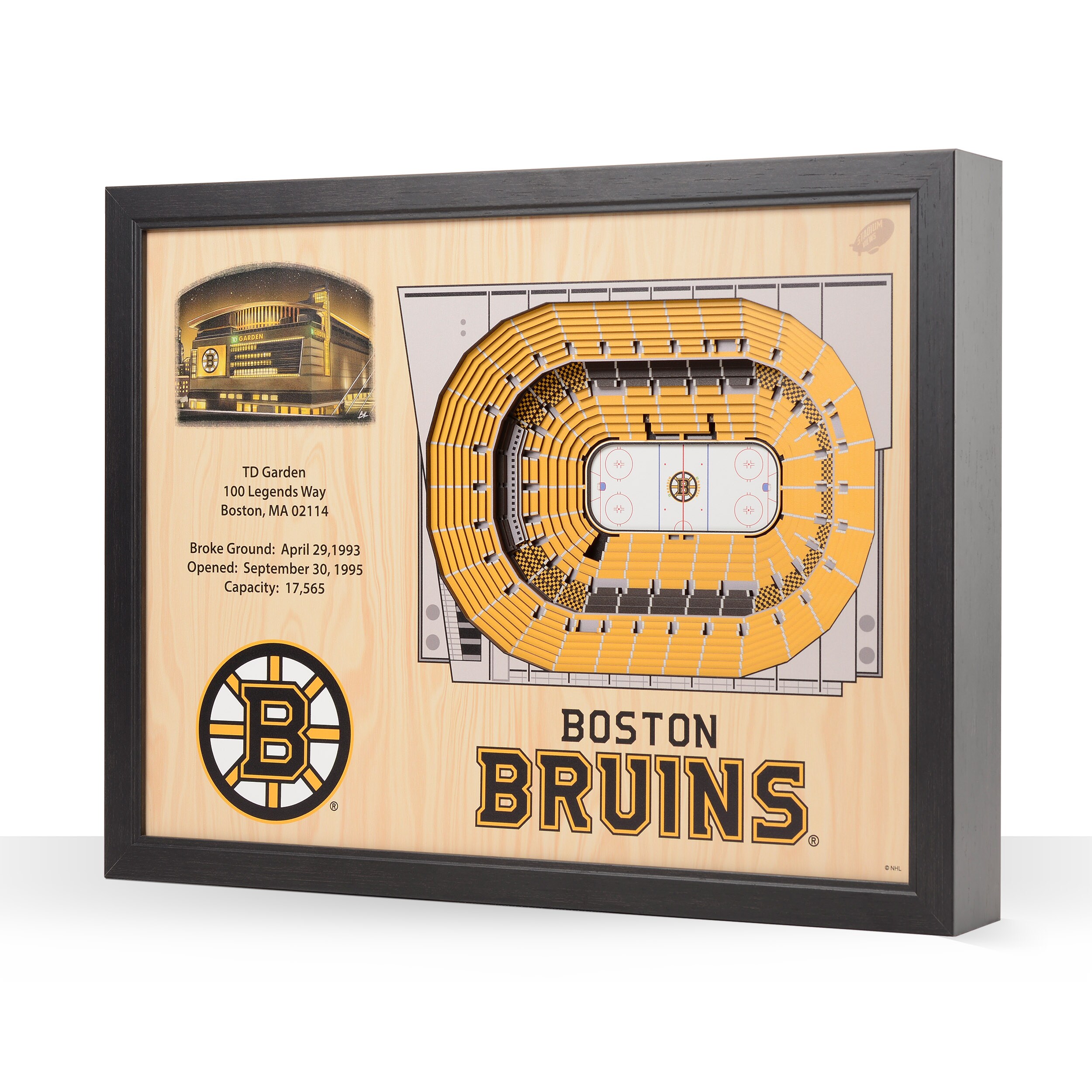 StadiumViews 9022886 Boston Bruins YouTheFan NHL Boston Bruins 25-Layer 3D Wall Art - TD Garden YouTheFan Brown Floater frame 19.5-Inches H x 25.5-Inches W Sports 3D art