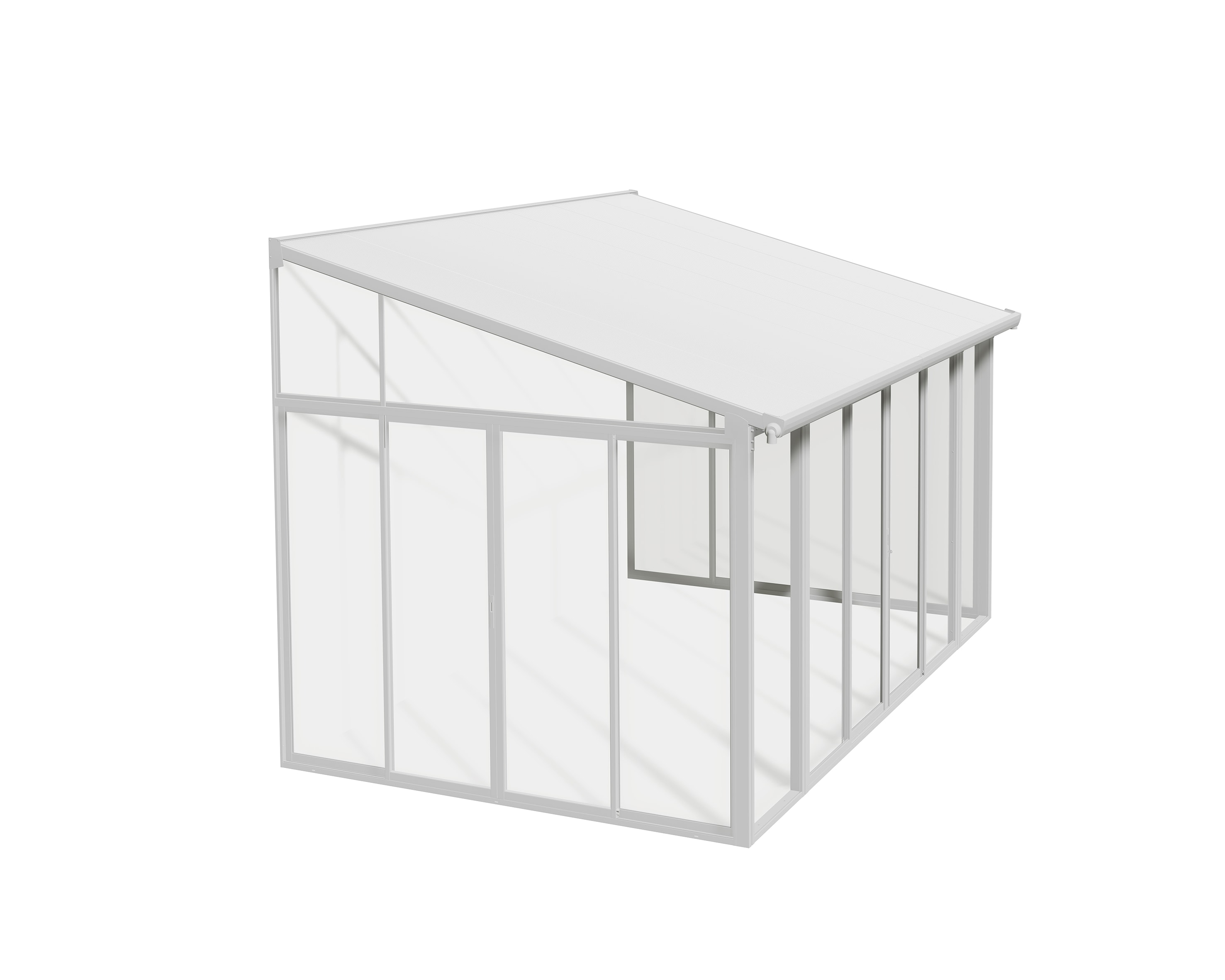 Canopia by Palram 703062 10.33-Feet x 14.3-Feet SanRemo Rectangle White Plastic Polycarbonate Roof Permanent Gazebo