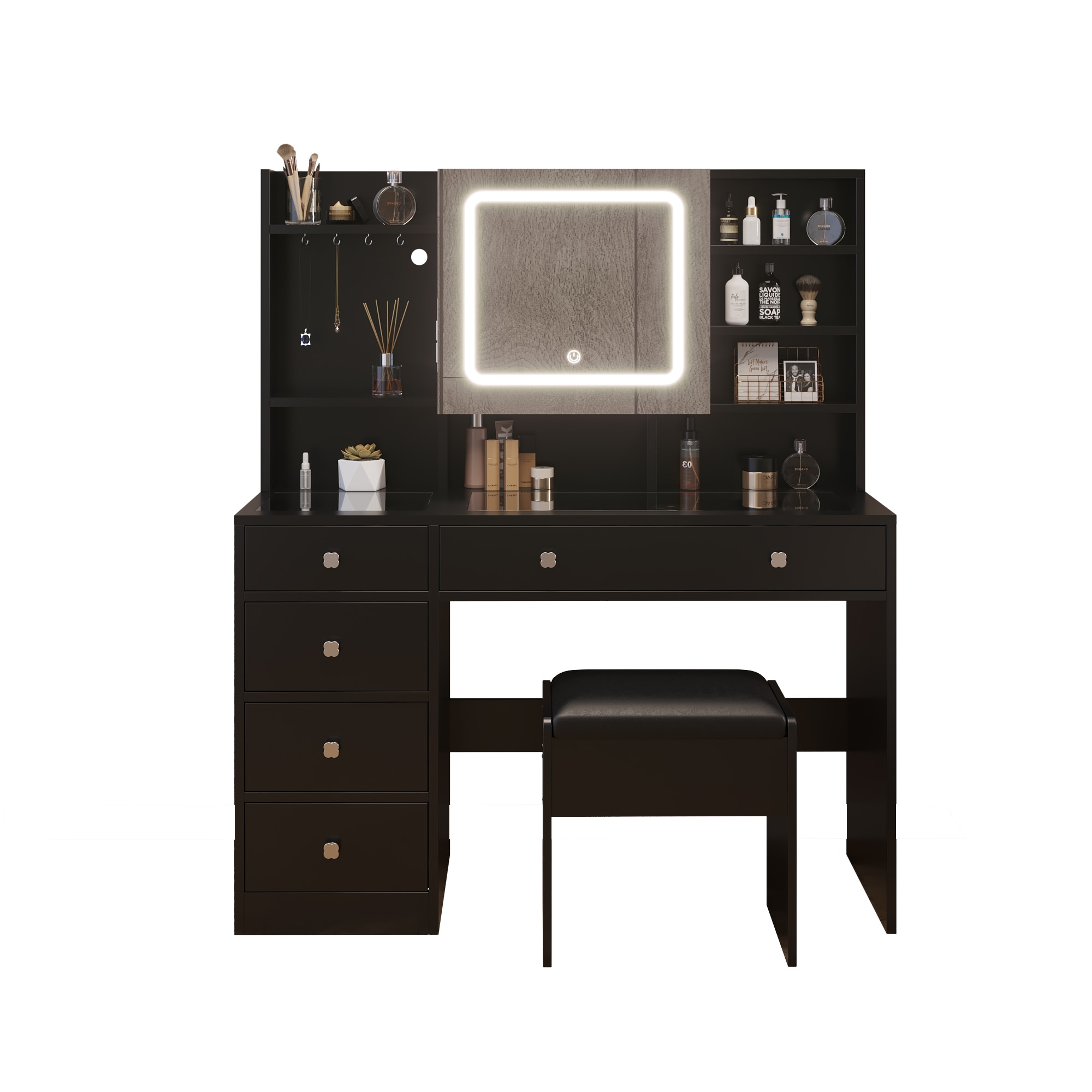 Winado LO1G52003271 47.2-in Black Makeup Vanity