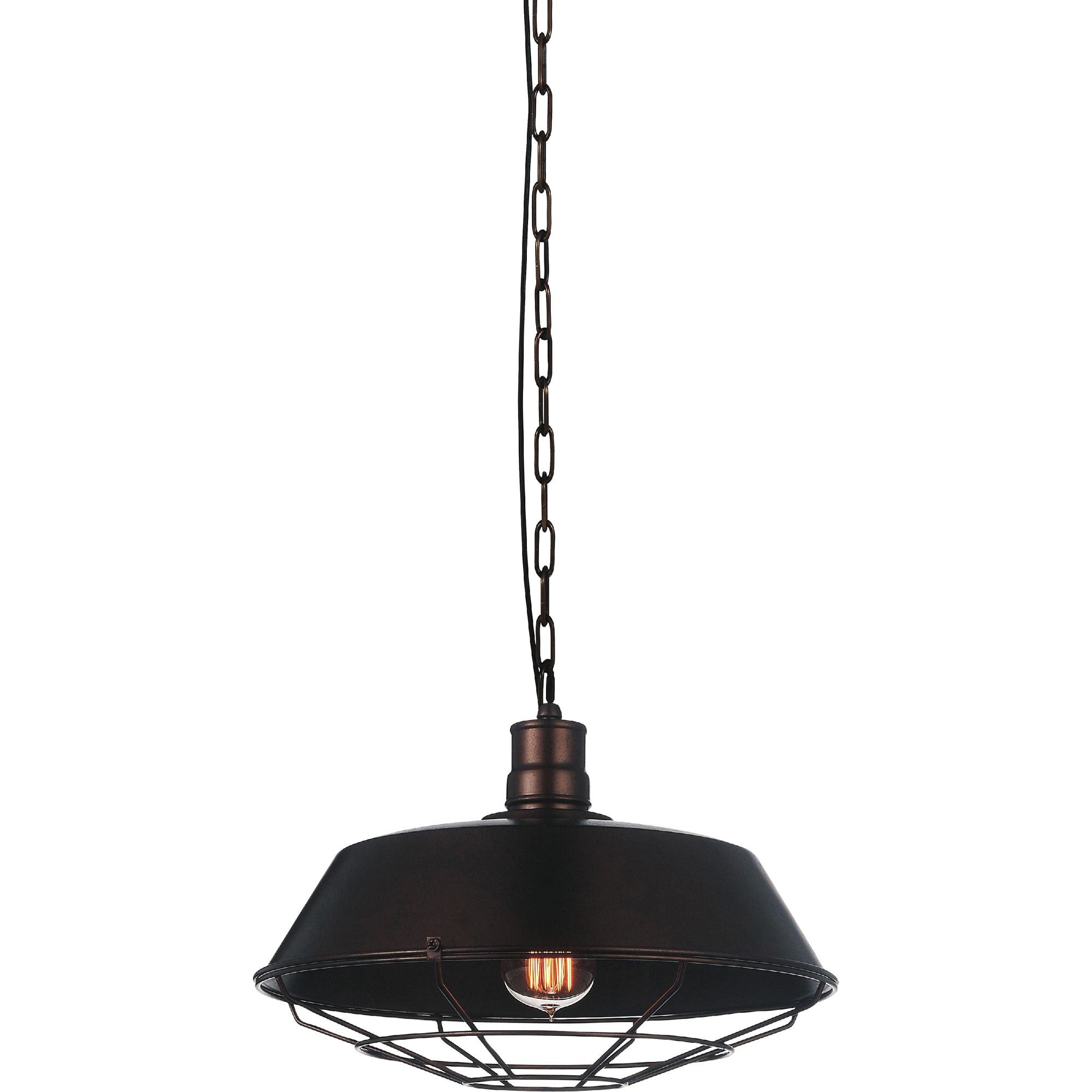 CWI Lighting 9611P14-1-126 Morgan Chocolate Rustic Geometric Medium Hanging Pendant light