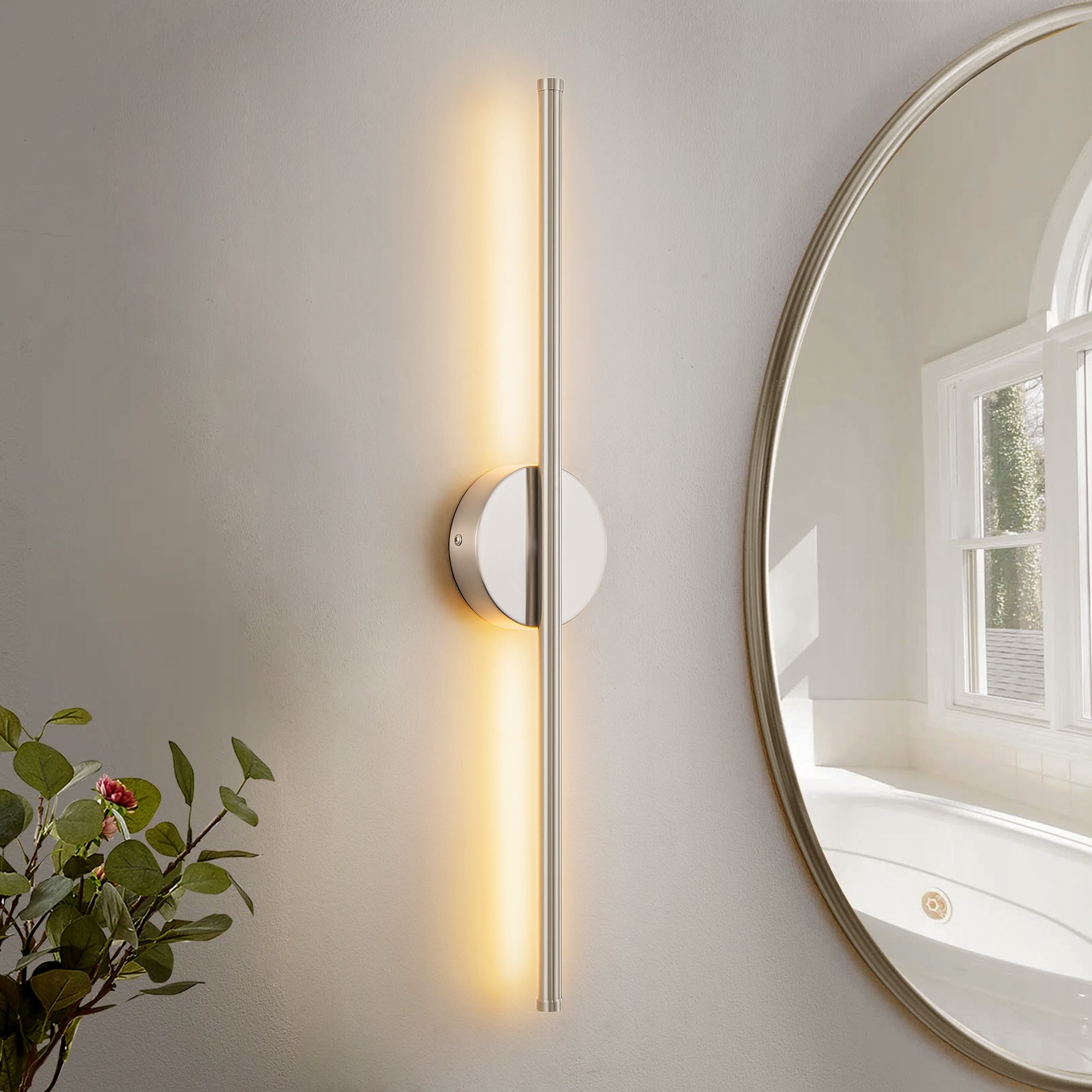 Rennnsan WS810161638 Aidan 23.62-in W 1 -Light Chrome Integrated LED Wall Sconce