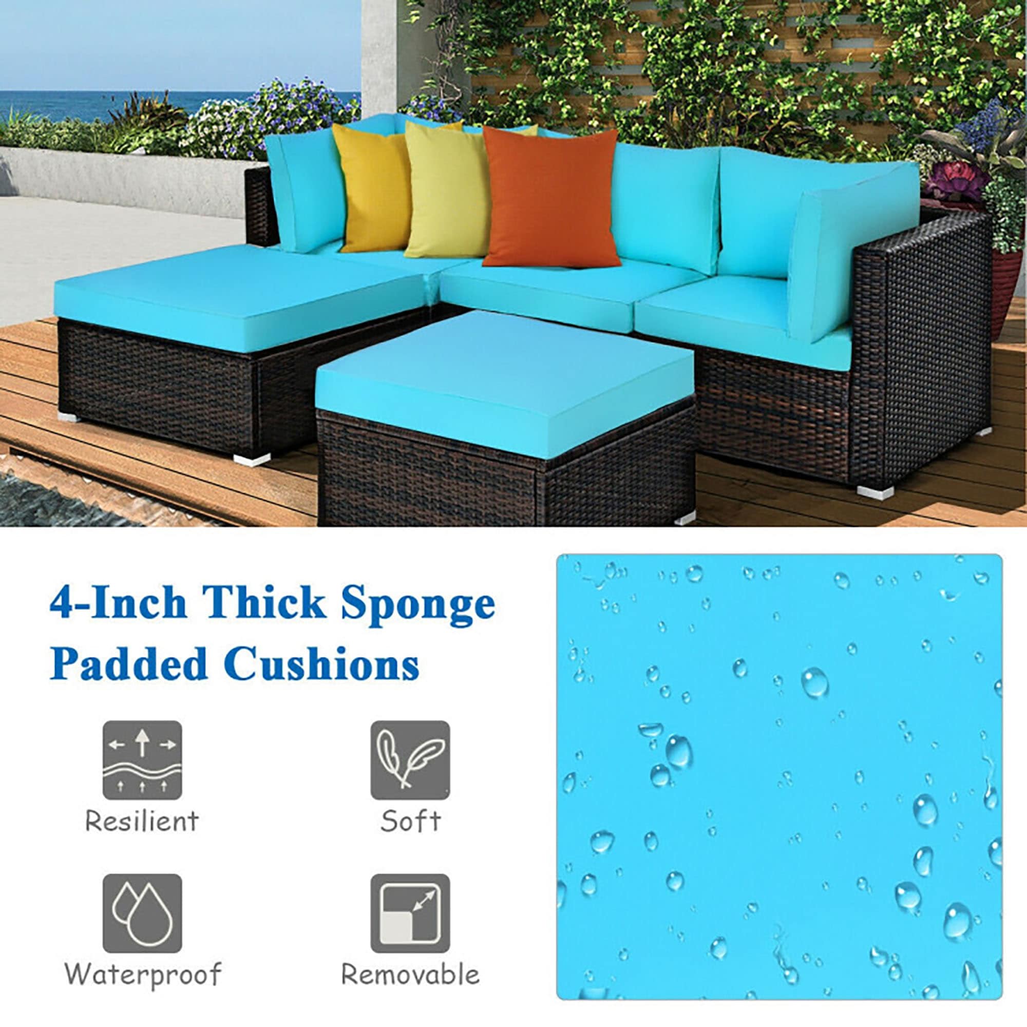 CASAINC CN-WFQ09-BLK-BL Patio-Conversation-Sets - View #4