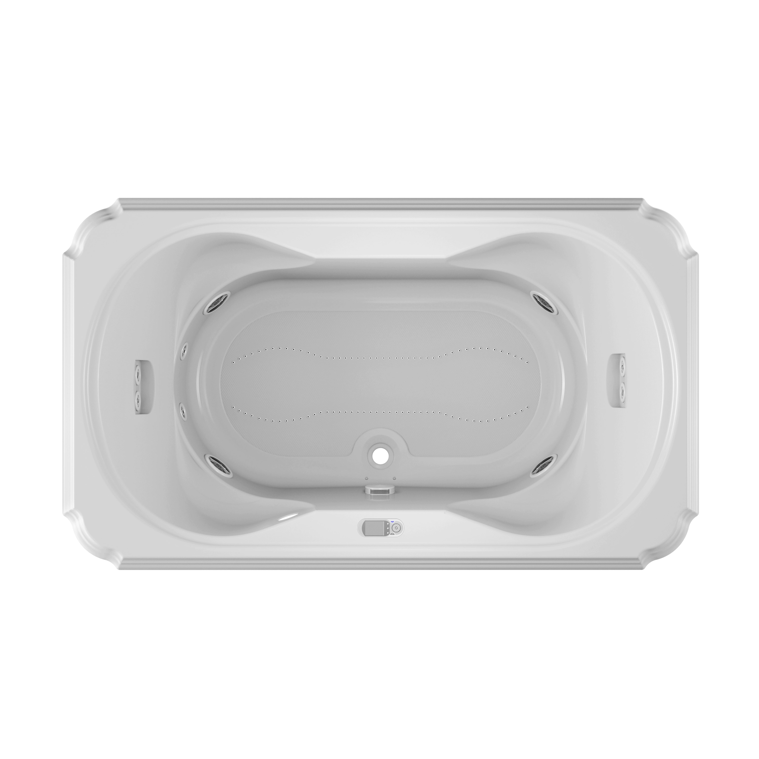 Jacuzzi MS59959 Marineo 42.0-in x 72.0-in White Acrylic Rectangular Drop-in Whirlpool and Air Bath Combination Tub ( Center Drain )