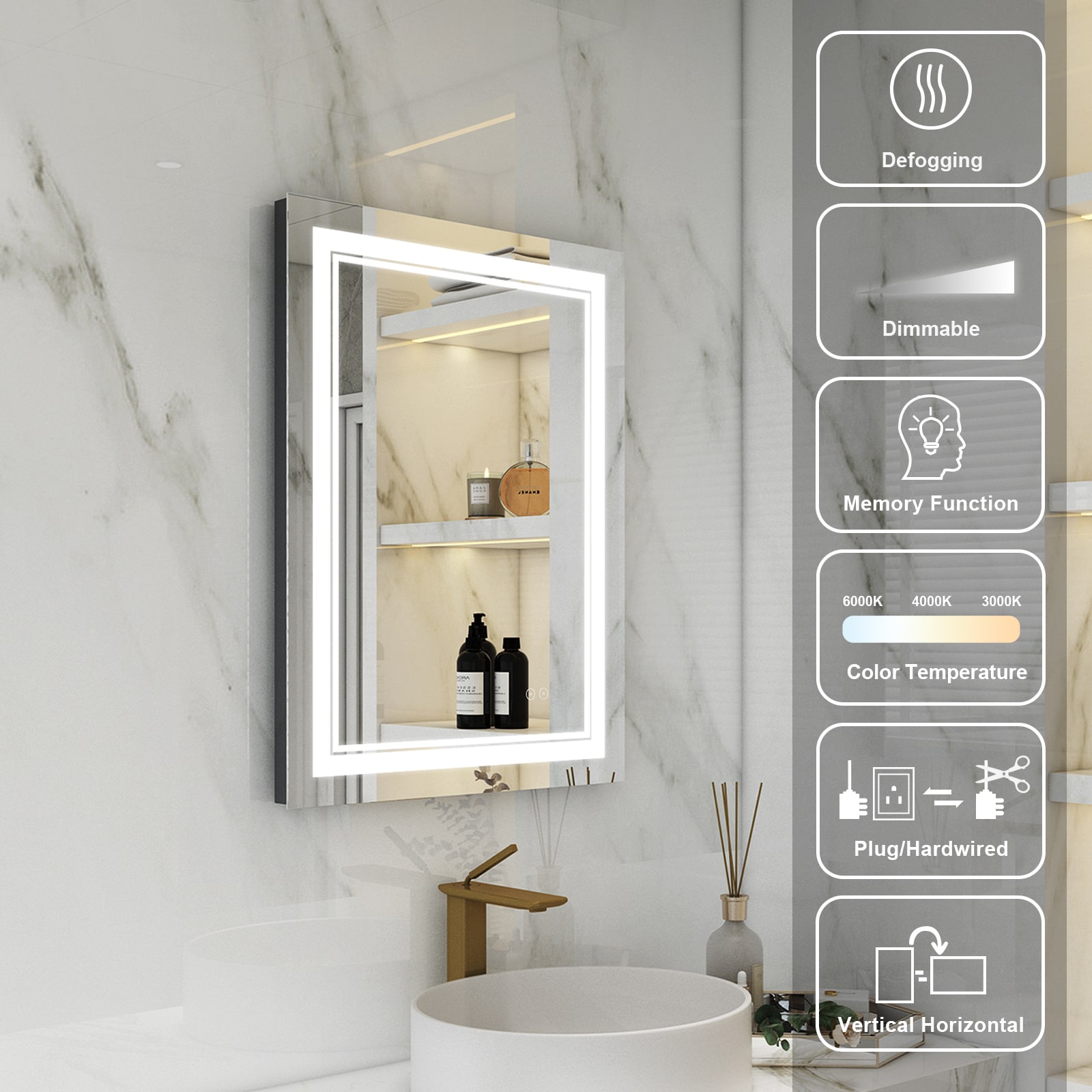 WELLFOR W2MRL2432 Framed-Bath-Mirrors - View #8