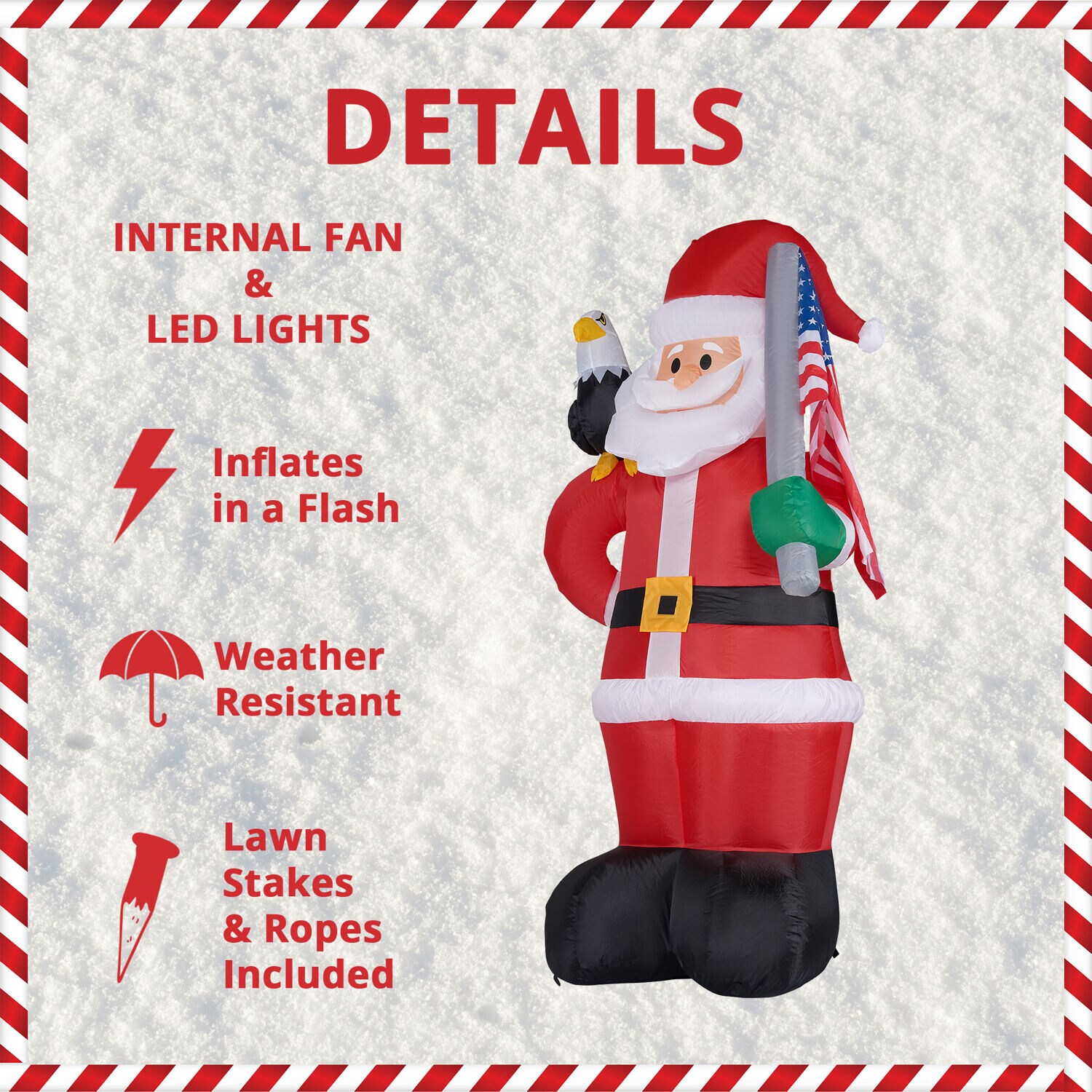 Fraser Hill Farm FHFSANTA081-L Christmas-Inflatables - View #5