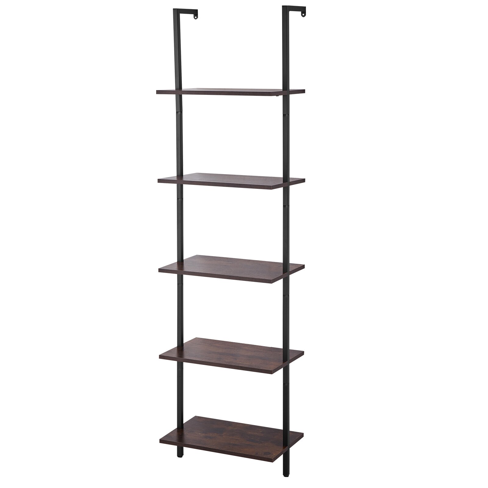 Mecale 5-Tier Ladder Shelf Open Wall-Mounted Bookshelf 17.3 x 11.8 in