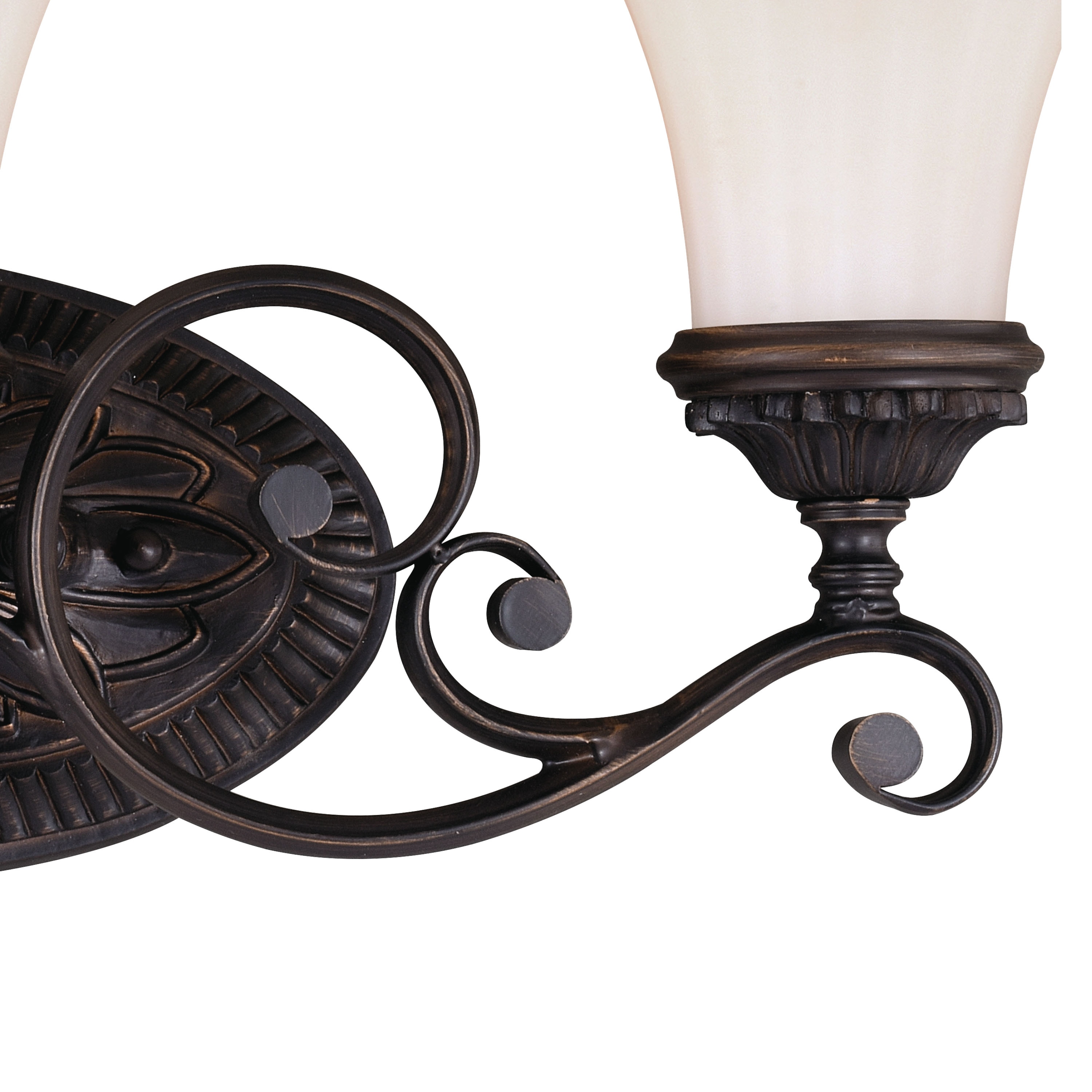 Venetian Bronze 3-Light Vanity Fixture with Etched Glass