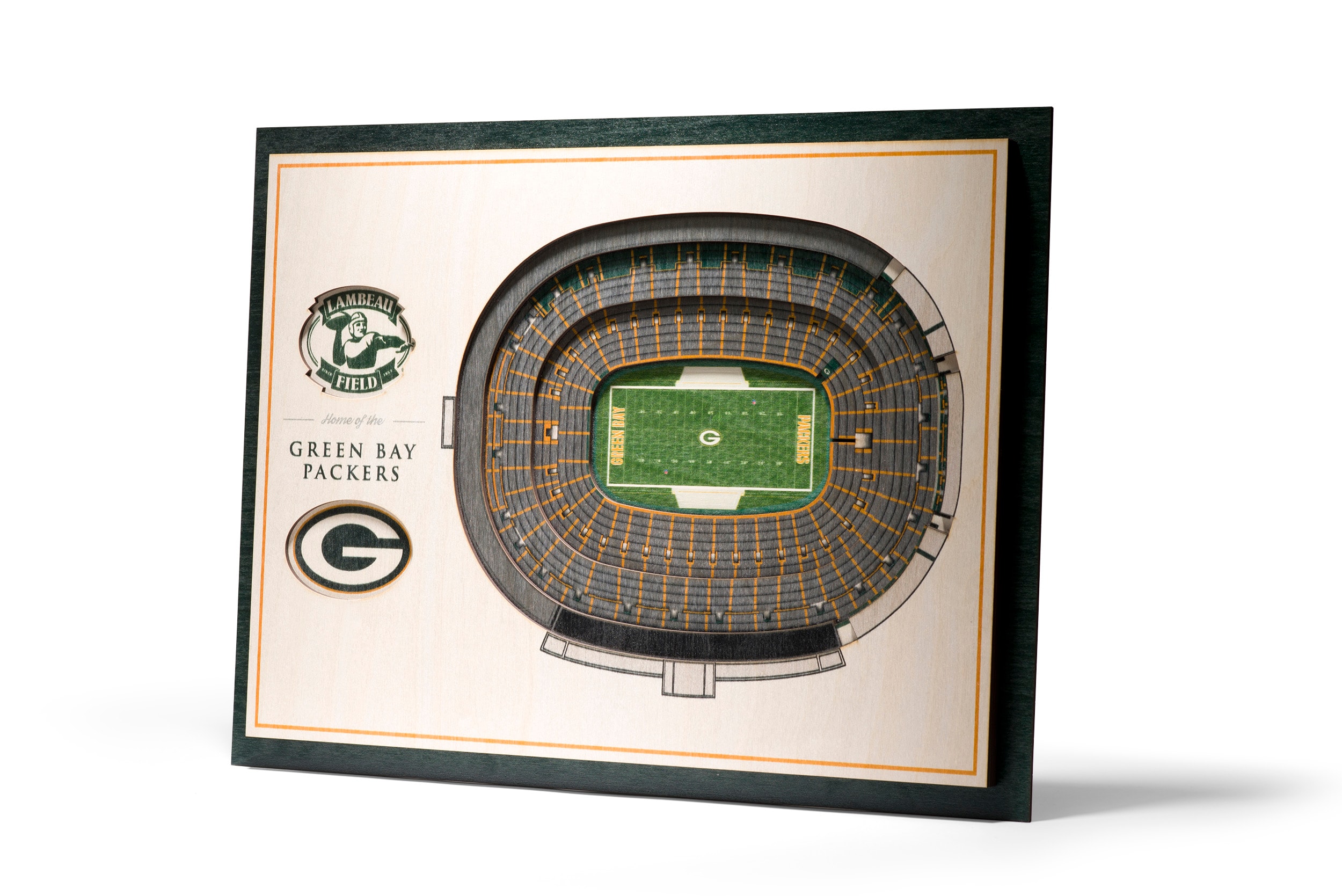 20.5 x 32.5 Brown & White NFL Green Bay Packers Football Shape Mat