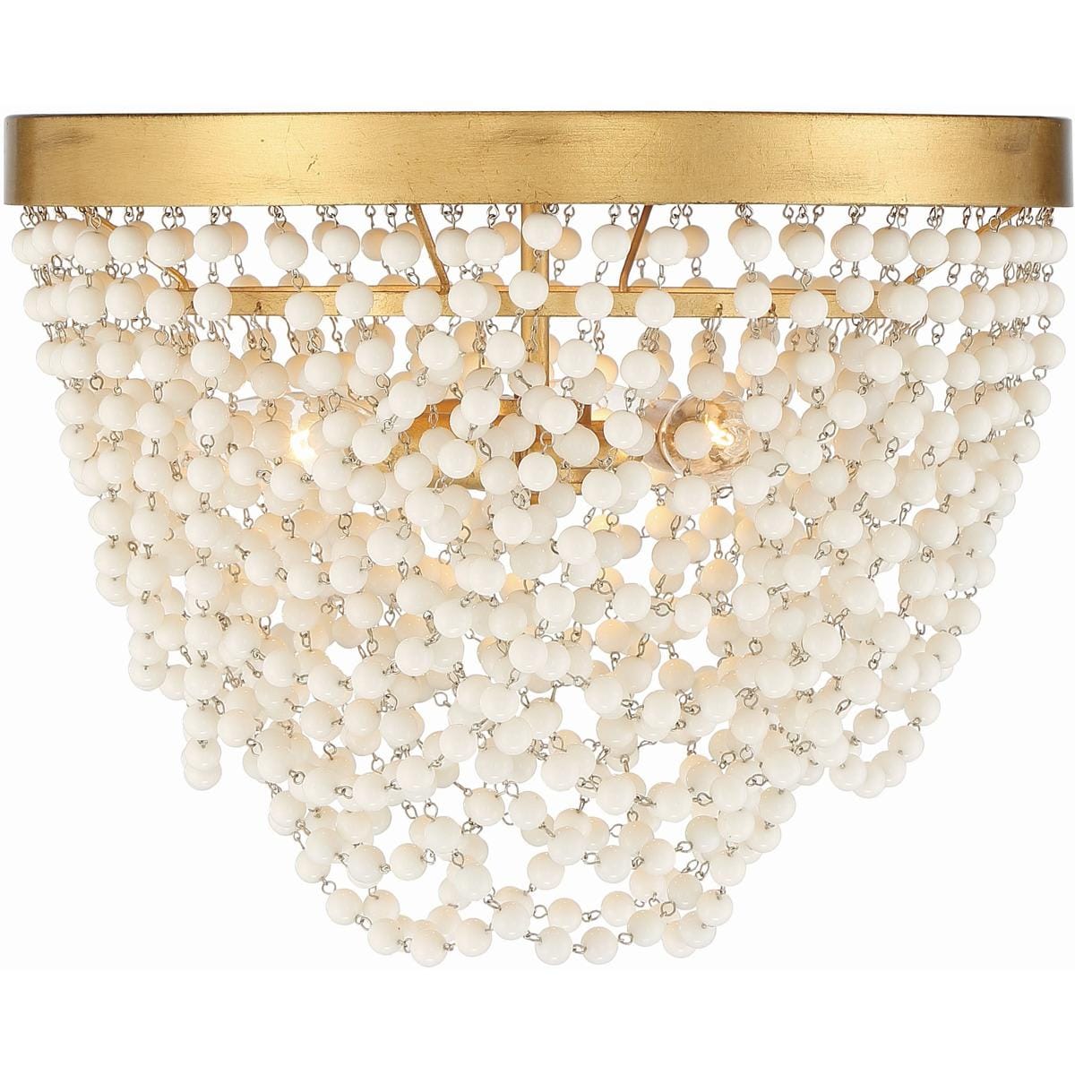 Crystorama  FIO-A9103-GA-WH Fiona Flush Mount Antique Gold