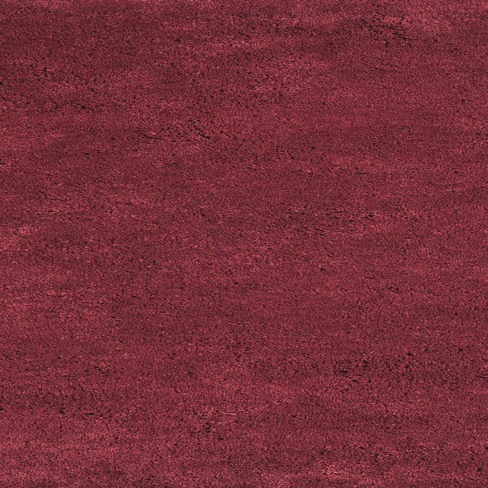 HomeRoots 353897 Bernadette 2 x 7 (ft) Rag Polyester Red Rectangular Indoor Solid Vacuum regularly Runner rug