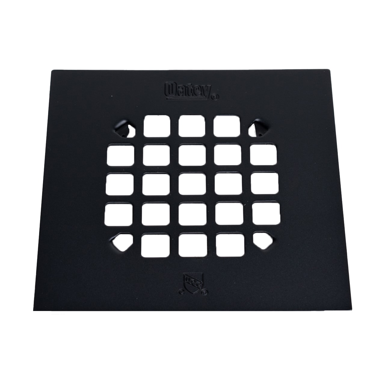 4 inch Matte Black Square Shower Drain with Hair Trap Set (3 Designs)