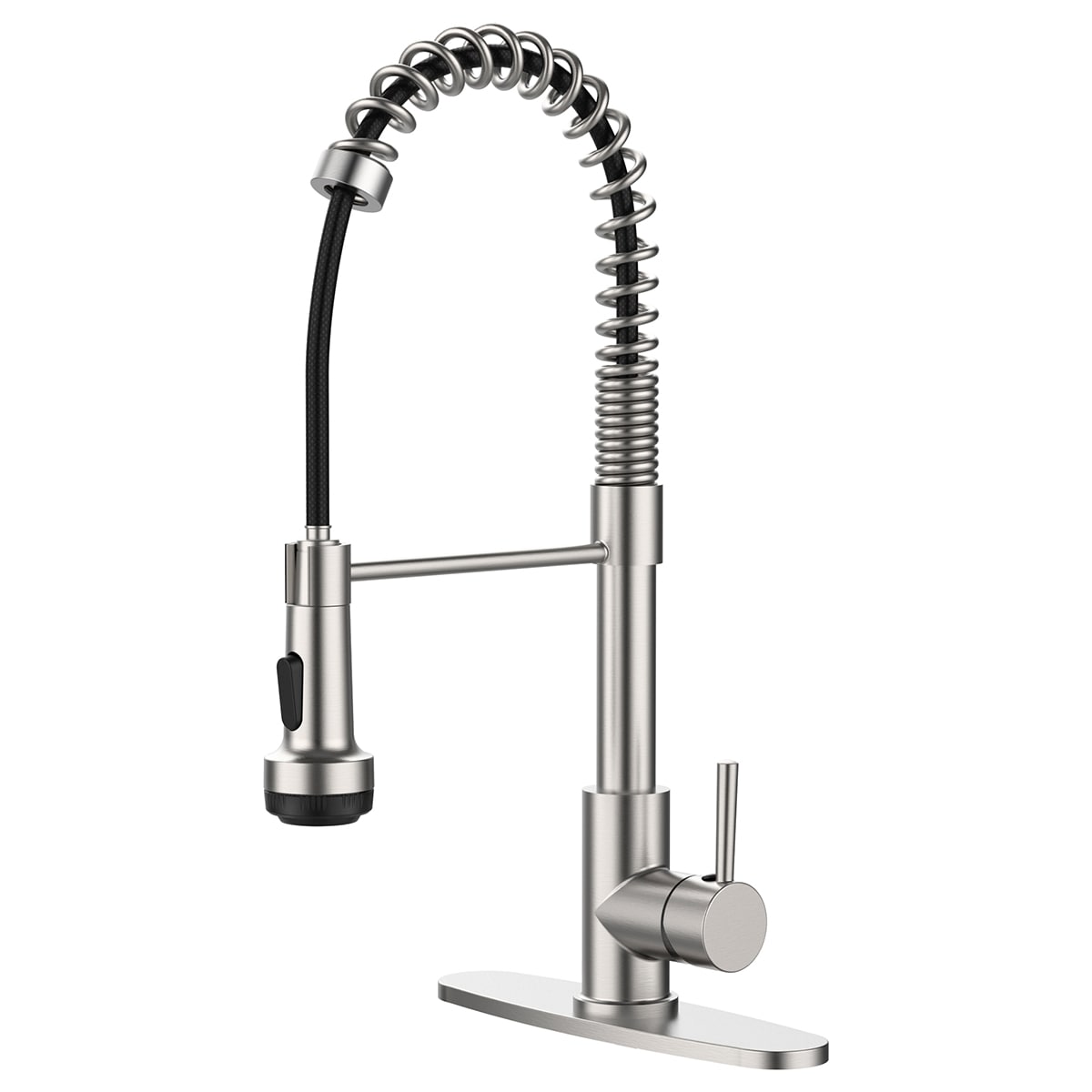 Vanityfus Kitchen Faucet with Pull Down Sprayer 4 Spraying Modes Single Handle Sink Faucet  1 or 3 Hole-Brushed Nickel