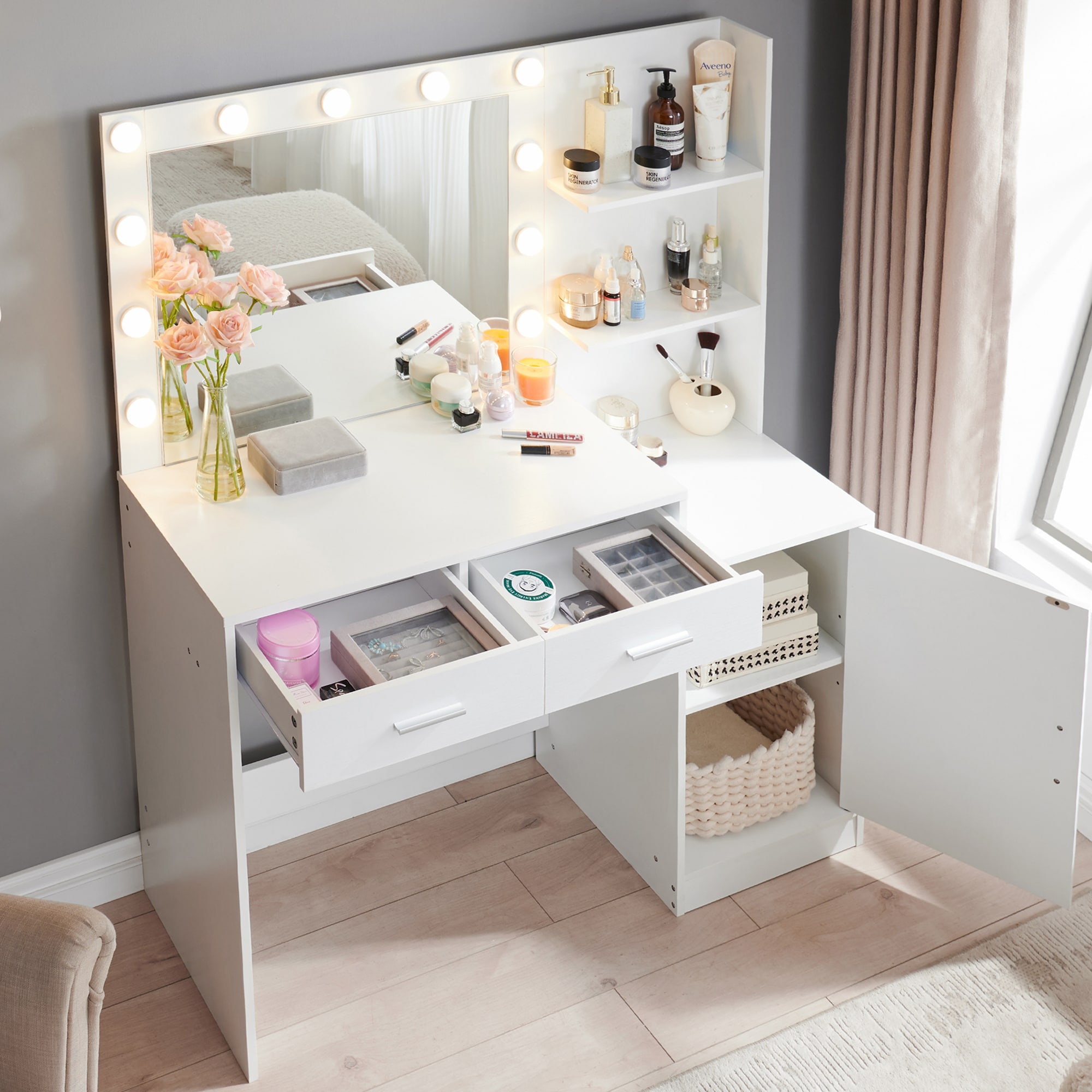 SINOFURN SYD250016WT Bedroom-Vanities - View #3