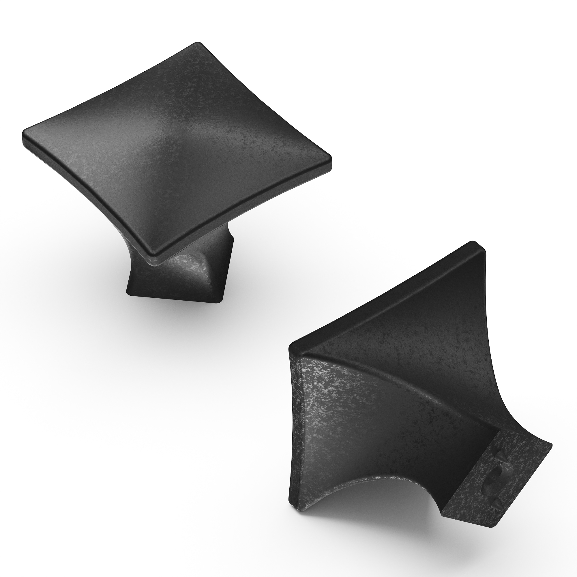 Hickory Hardware H076014-BI-10B Twist Black Iron Square Transitional Cabinet Knob 10 -Pack