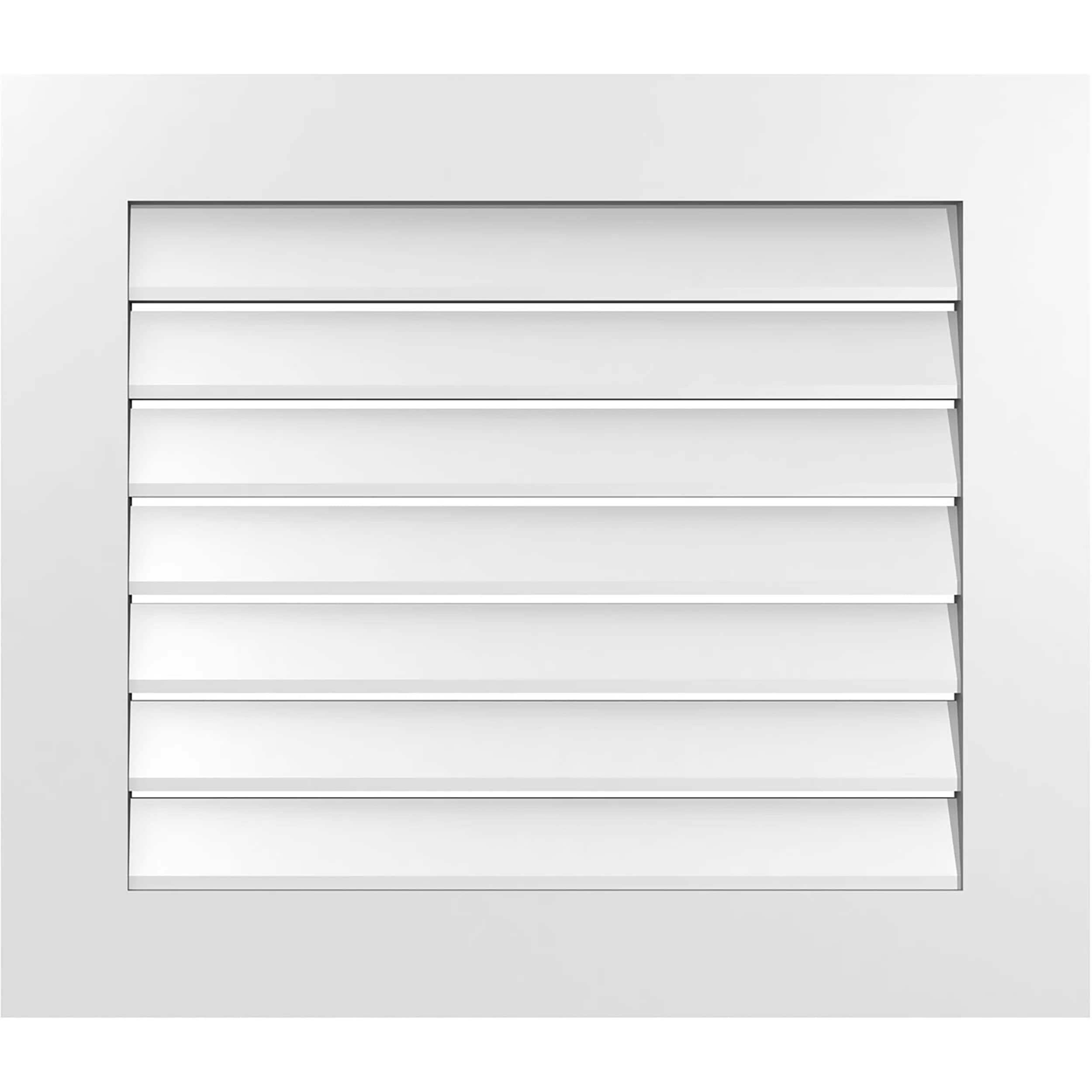 Ekena Millwork GVPVE30X2601SF 30-Inches x 26-Inches Off-white Rectangle PVC Gable Louver Vent