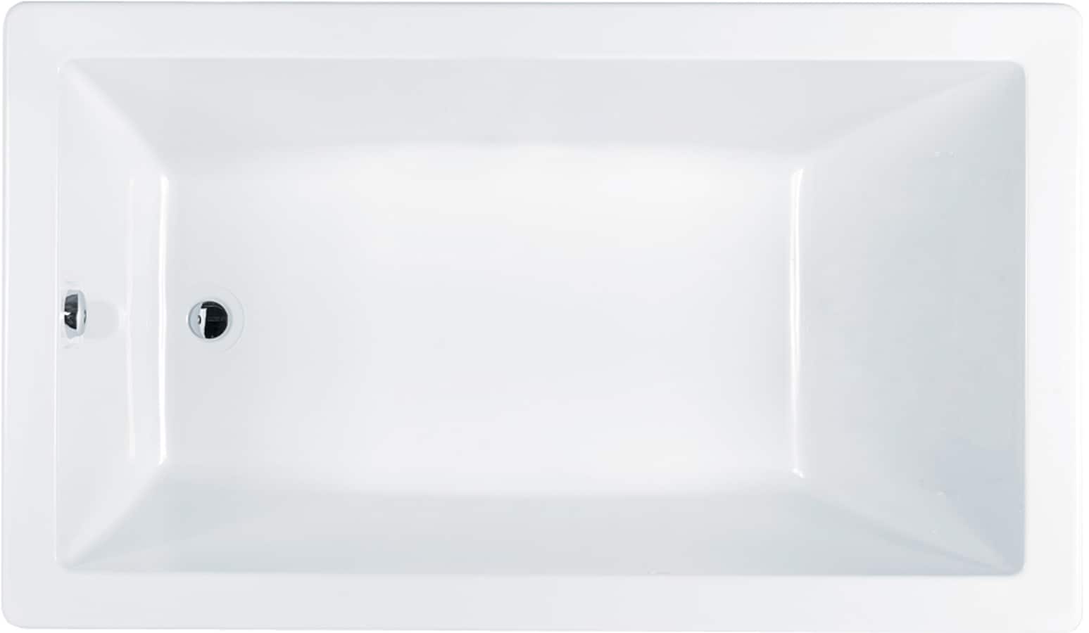Jacuzzi MT47959 SOLNA 42-Inches x 72-Inches White Acrylic Rectangular Drop-in and undermount Soaking bathtub ( Reversible Drain )