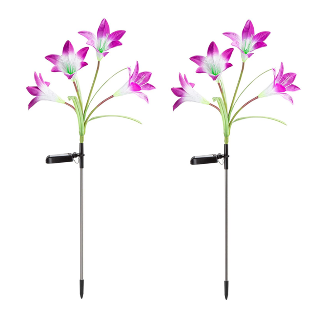 NEX Lily Flower LED Lights 2-Watt Purple Low Voltage Battery-operated ...