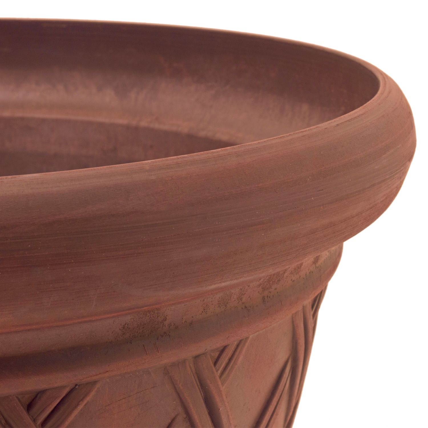 Large Terra Cotta Recycled Plastic Basket Weave Planter