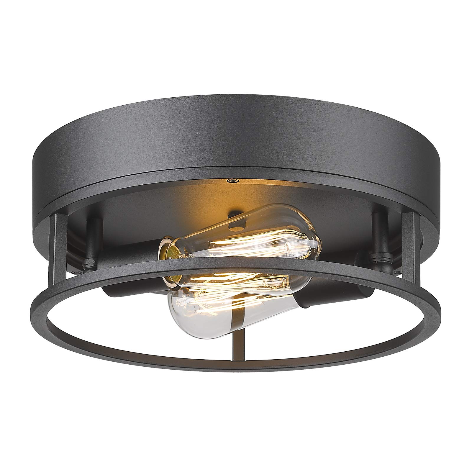 LTMATE LS5HW30F BK JAZAVA 2 -Light 11.8-in Matte Black Flush Mount Light