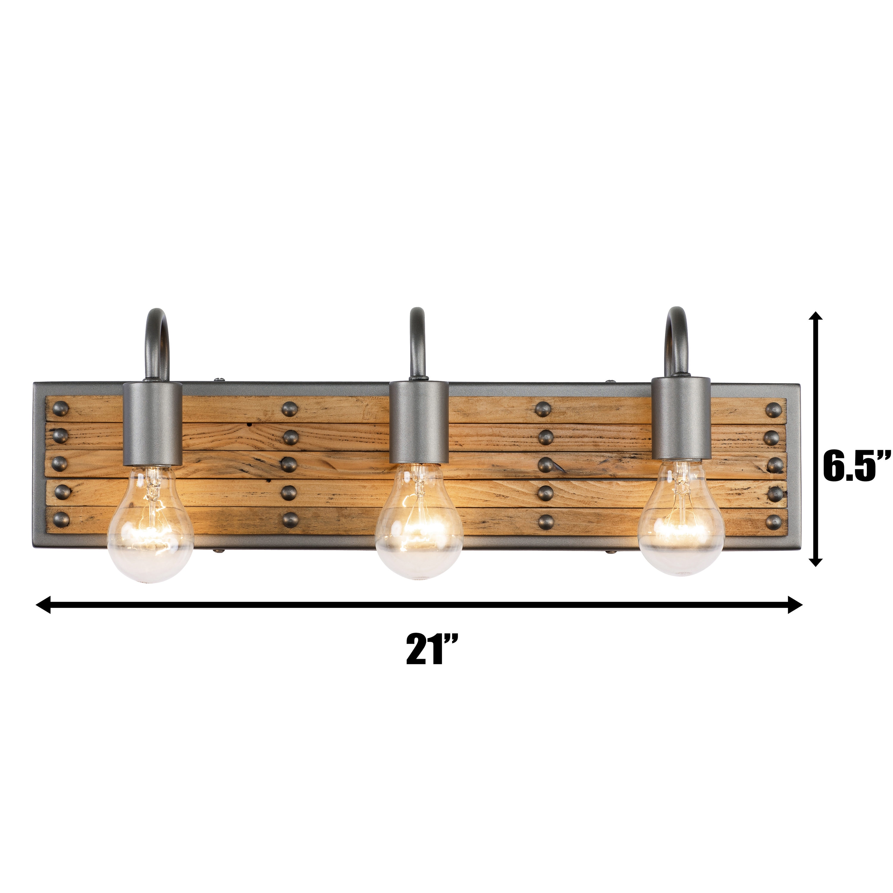 Ella Jane New Bronze 3-Light Bath Vanity with Recycled Wood
