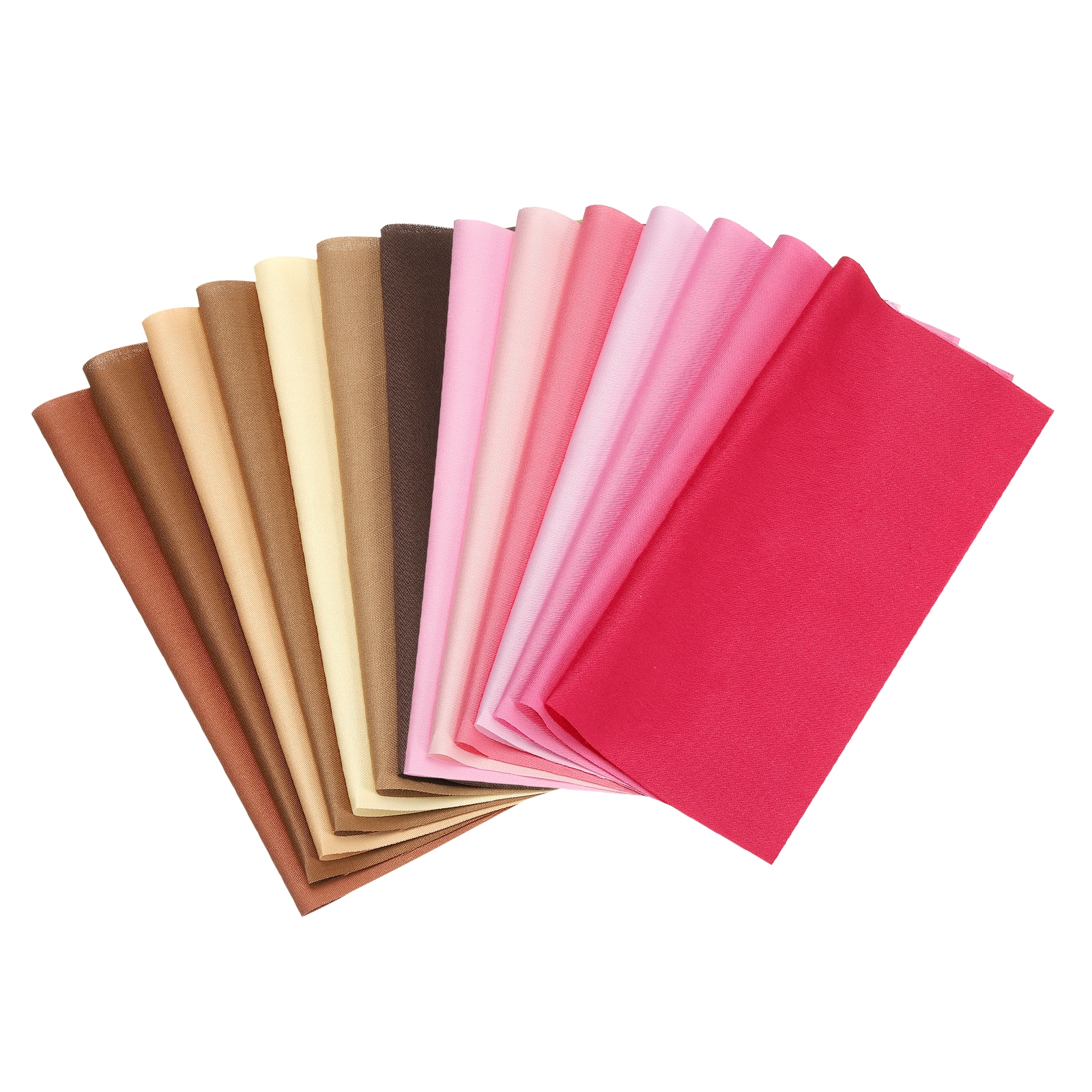 PATIKIL Cotton Fabric Bundles 14pcs 8 x 8 Inch Fat Quarter Solid Color Precut Fabric Squares for Sewing Patchwork Quilting DIY Coffee Pink