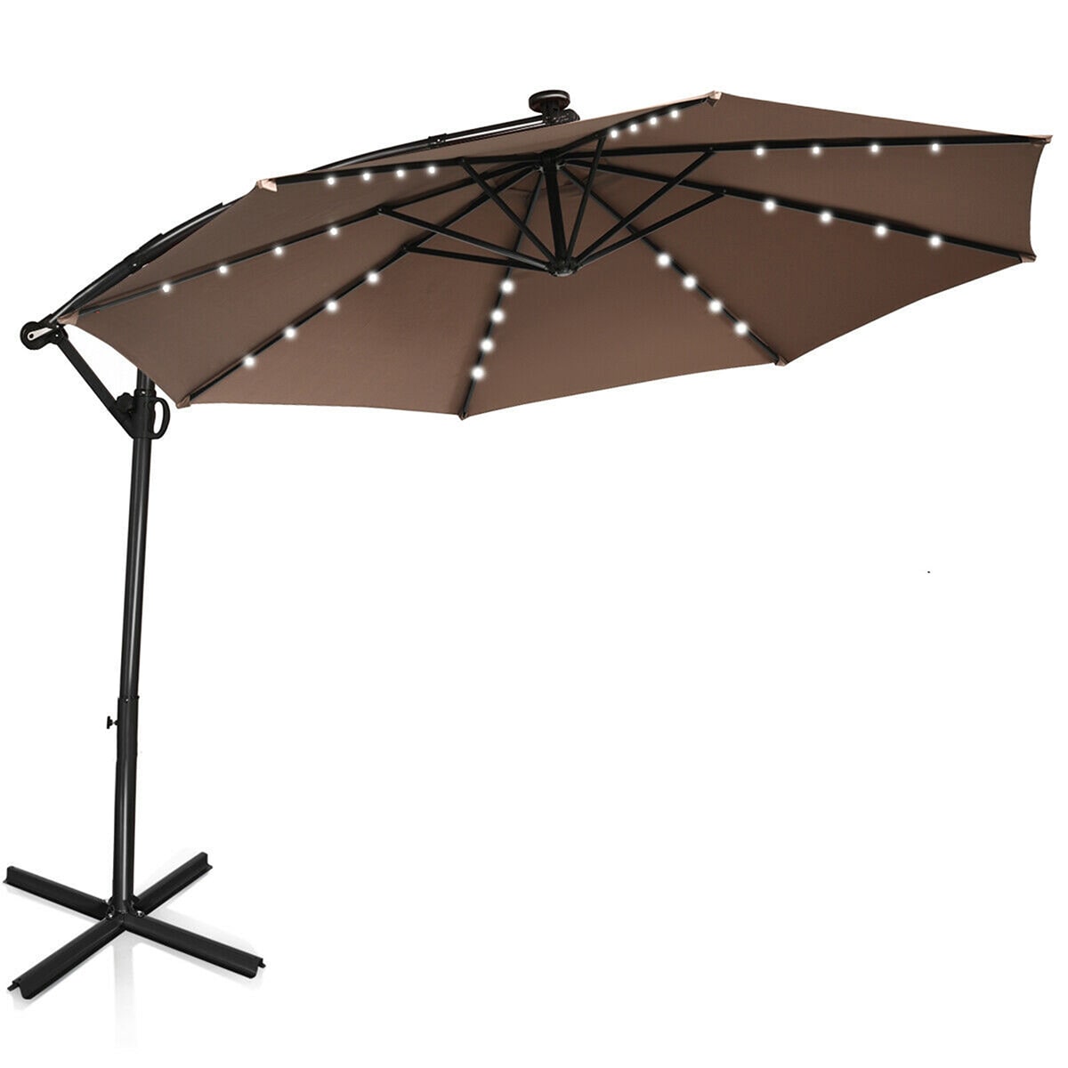 WELLFOR 10-ft Steel Cantilever Patio Umbrella in the Patio Umbrellas ...