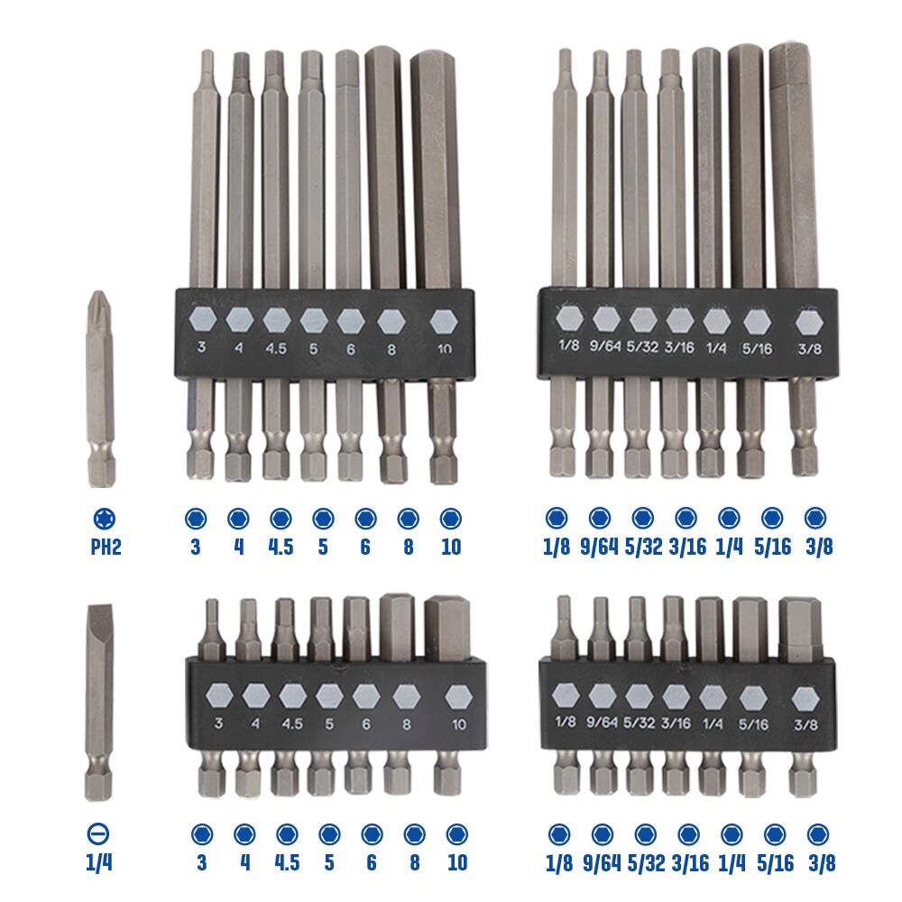 Black & Decker 15054 Hex Shank Drill Bit 4 pcs Set for Wood Metal Plastic 