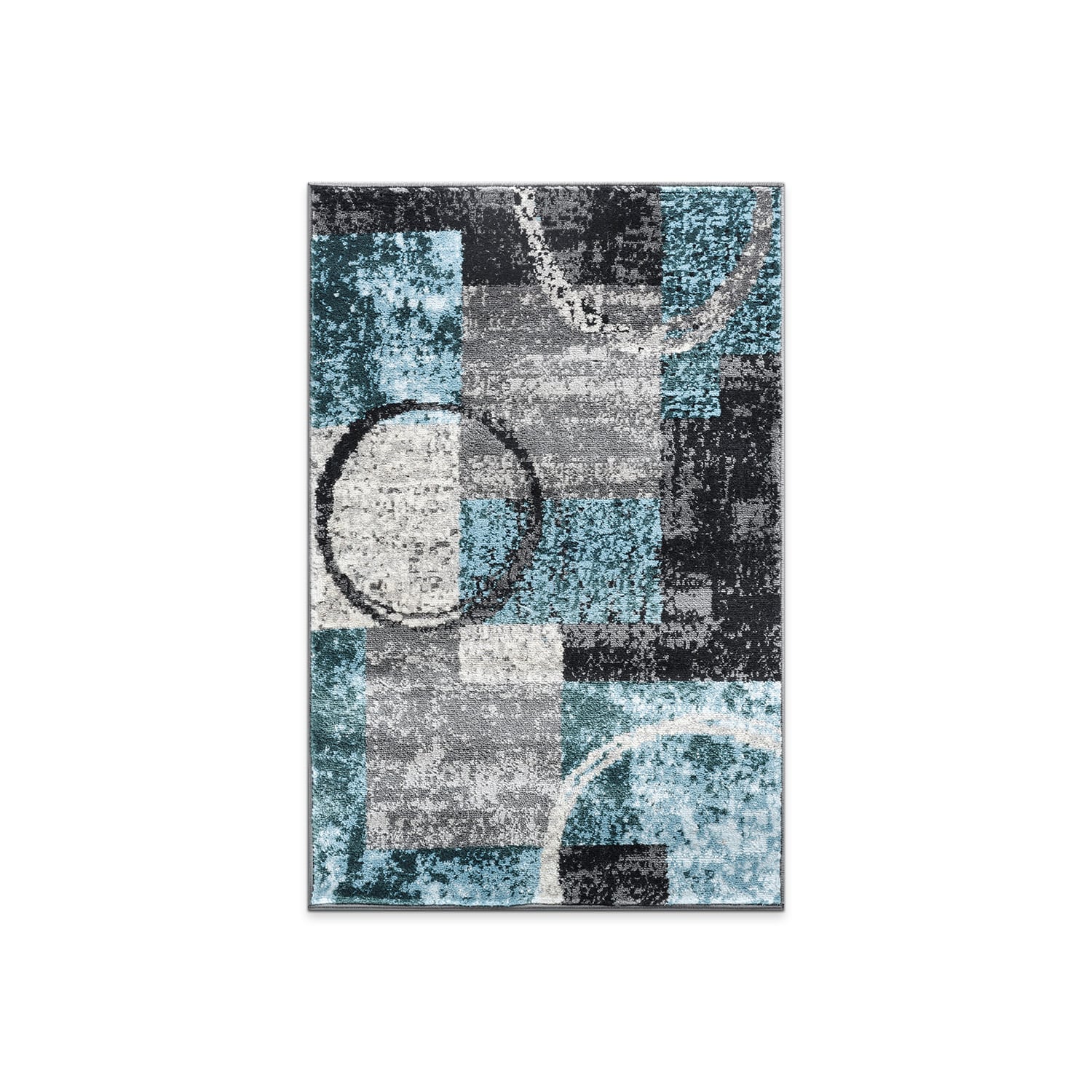 World Rug Gallery 307GRAY27X4 2 x 4 (ft) Loomed Polypropylene Gray Rectangular Indoor Geometric Global Area rug