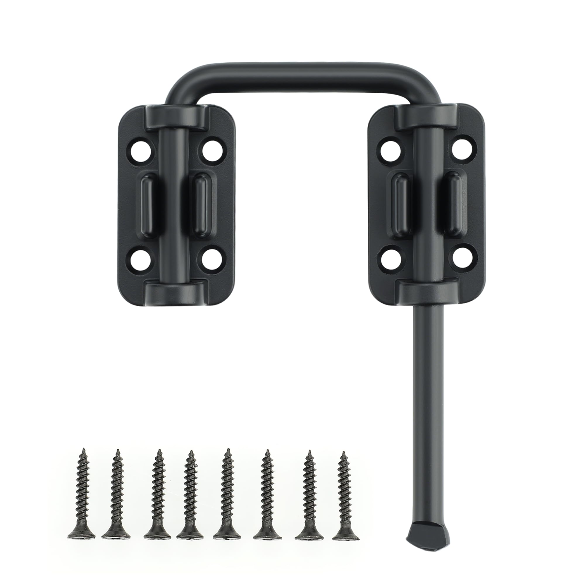 Vrbgify  Sliding Door Loop Lock 4 Inch Adjustable U Bolt Lock for Interior Front Toilet Barn Fence Garage Doors Black durable home and garden
