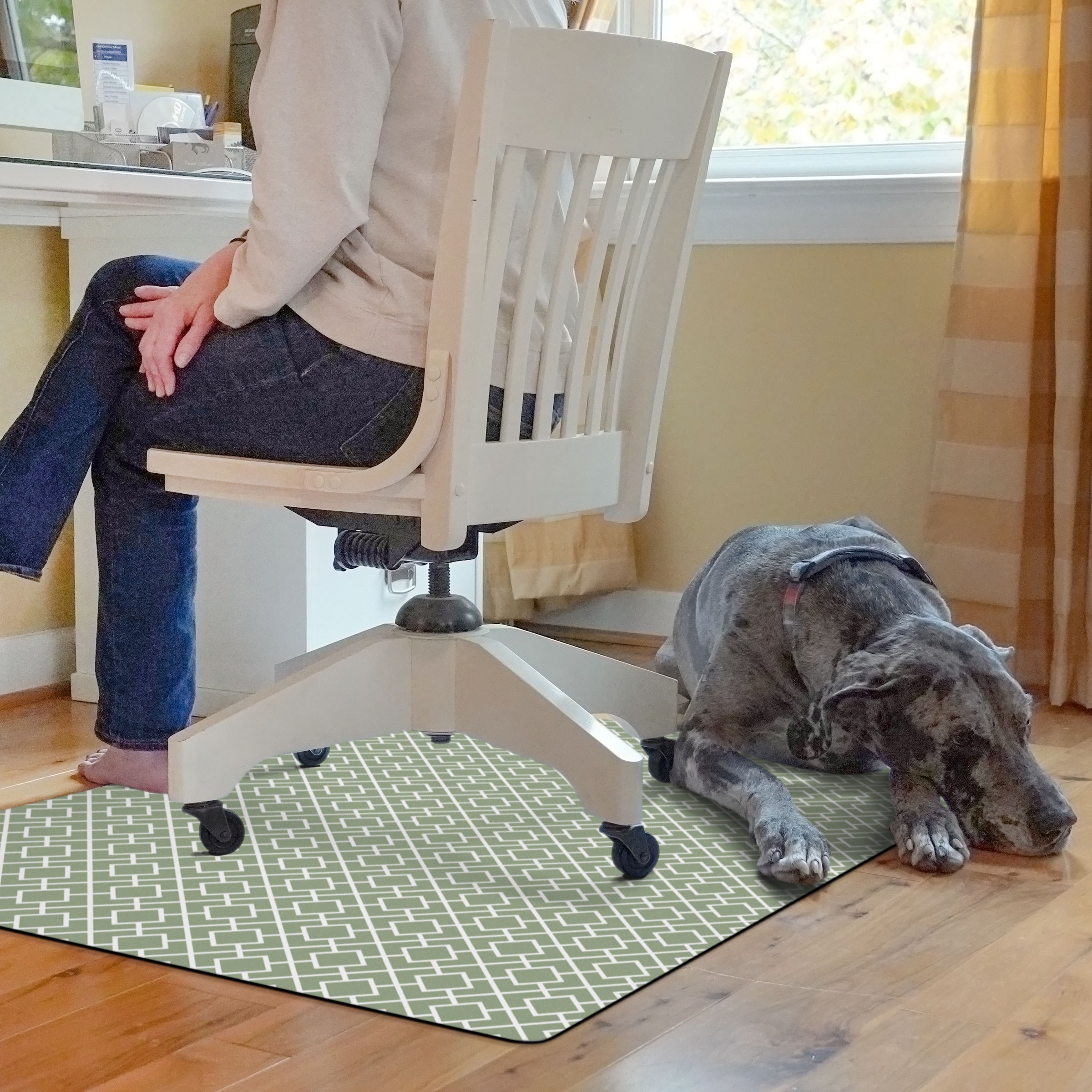 Bungalow Flooring 2285230034 3-ft x 4-ft Sage Polyester Rectangular Indoor Decorative Chair mat