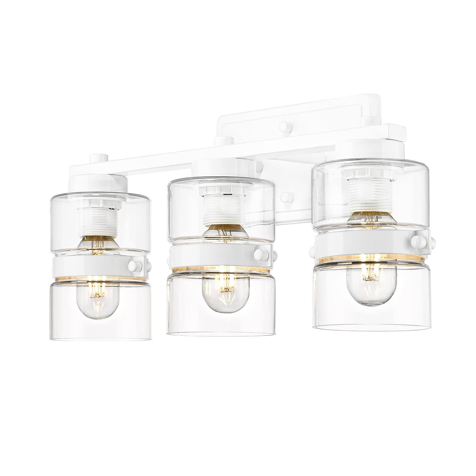 LTMATE LSJE258B-3W WH JAZAVA 17.3-in 3 -Light Polished White Modern/contemporary Vanity light