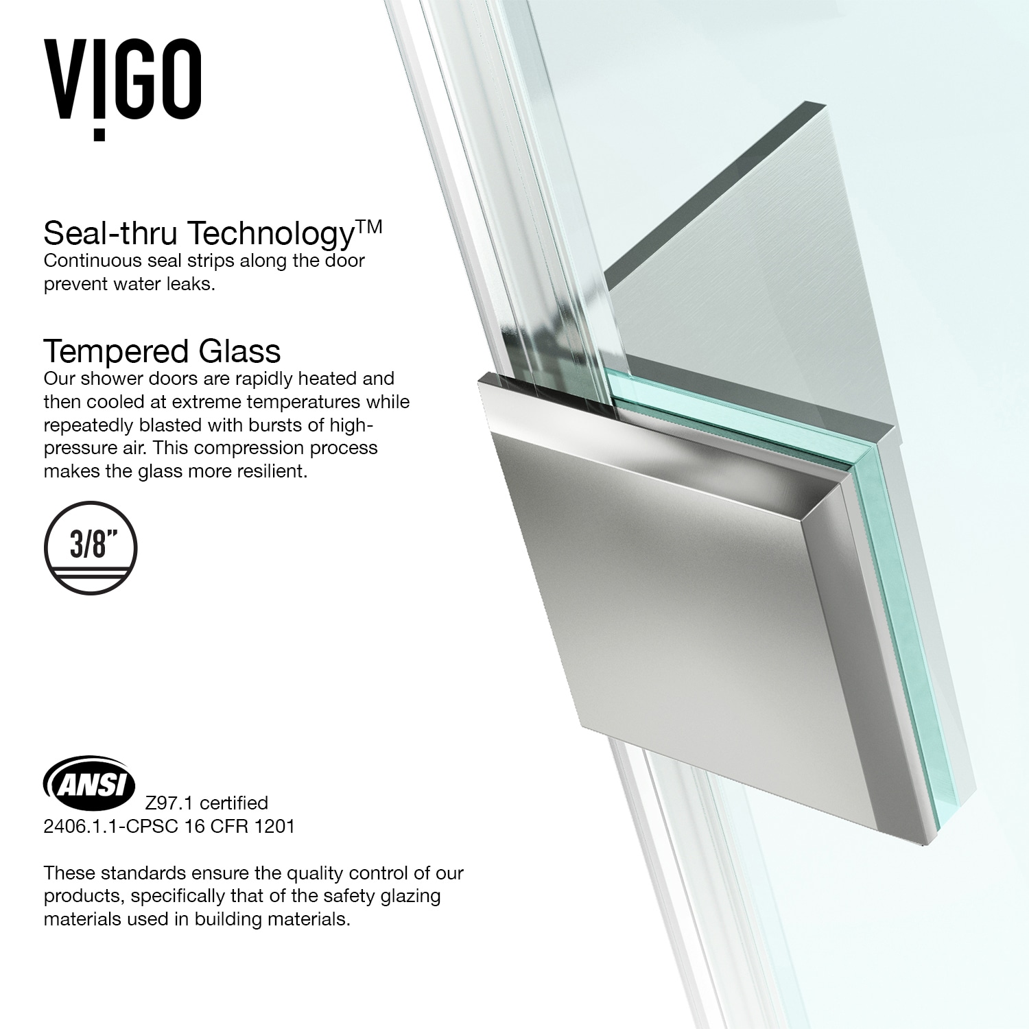 VIGO VG6062BNCL38WS Alcove-Shower-Kit - View #8