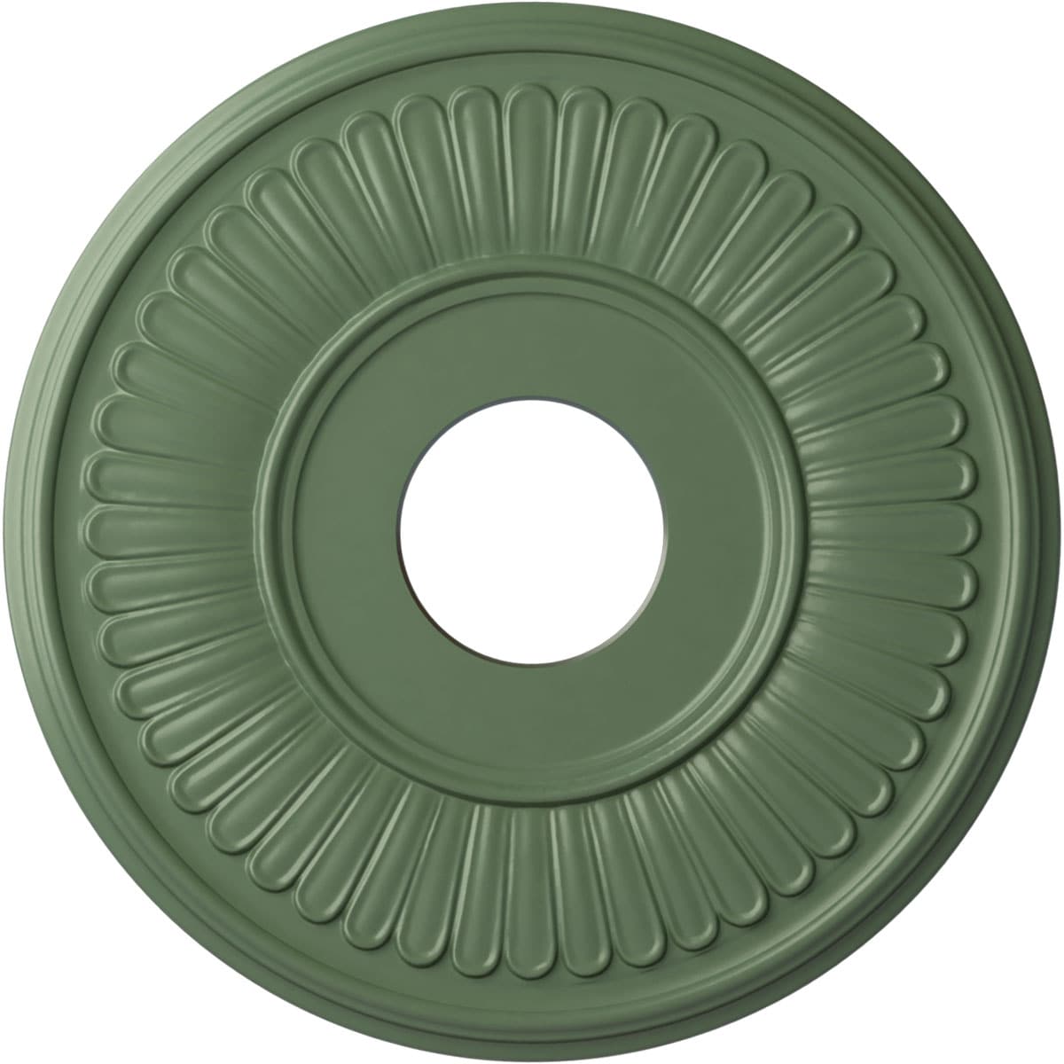 Ekena Millwork CM15BEAGF Berkshire 15.75-in W x 15.75-in L Painted Athenian Green Polyurethane Whole Ceiling Medallion