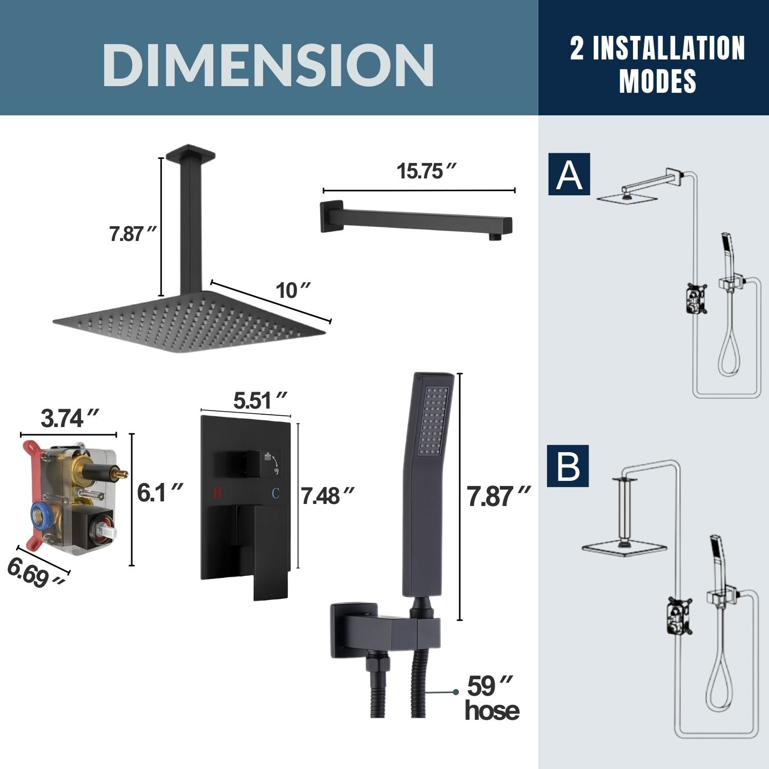 waterpar WPLO-SH407 Showerhead-Bar-Panels - View #11