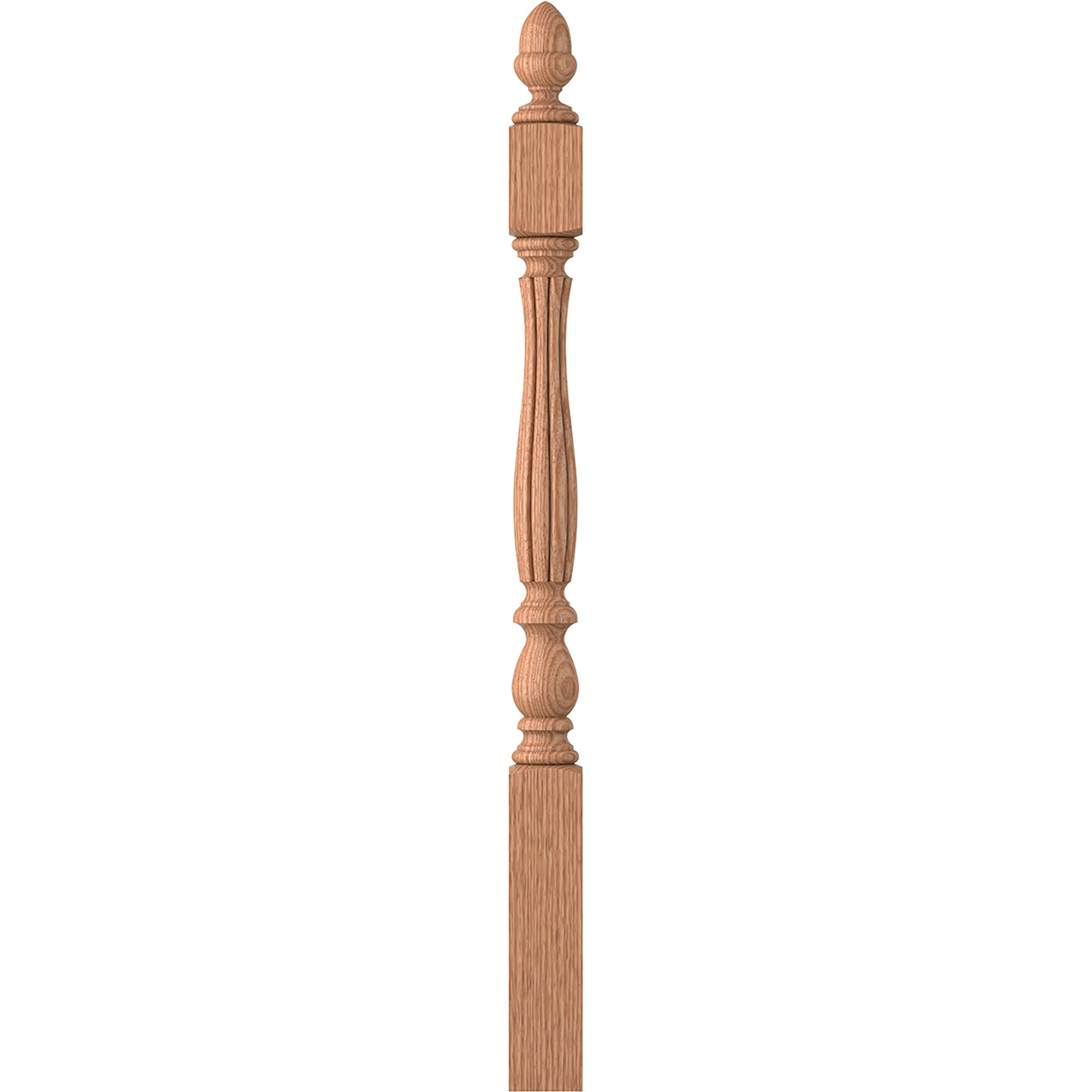 L.J. Smith Stair Systems LJB-3940-O Harbor 3.25-in x 47.75-in Unfinished Red oak Starting Stair Newel Post