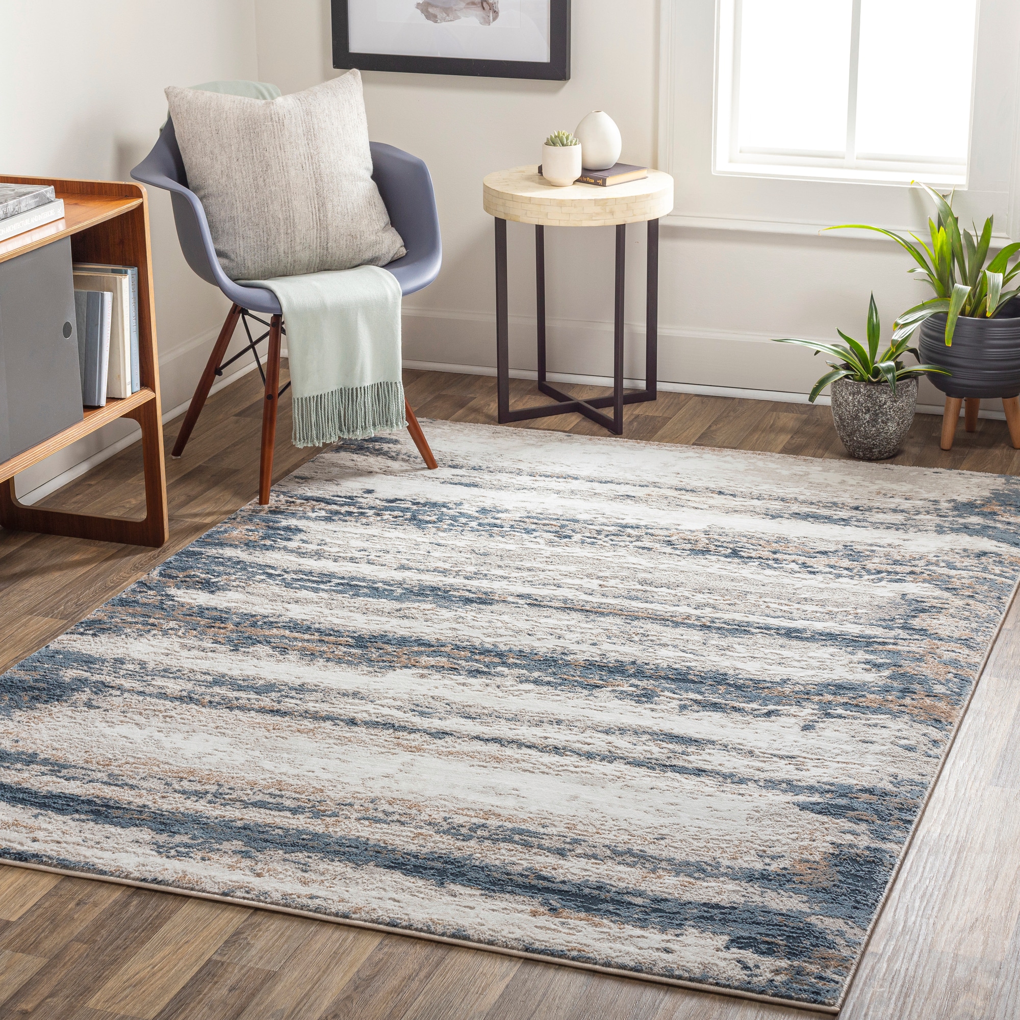 Livabliss 5 X 8 (ft) Denim/Gray Indoor Abstract Area Rug ALG2317-537 at ...