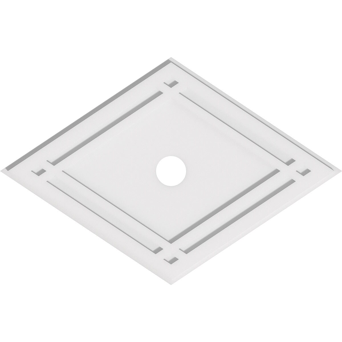 Ekena Millwork CMP34X22DD-03000 Diamond 34-in W x 22.375-in L Contemporary White PVC Whole Ceiling Medallion