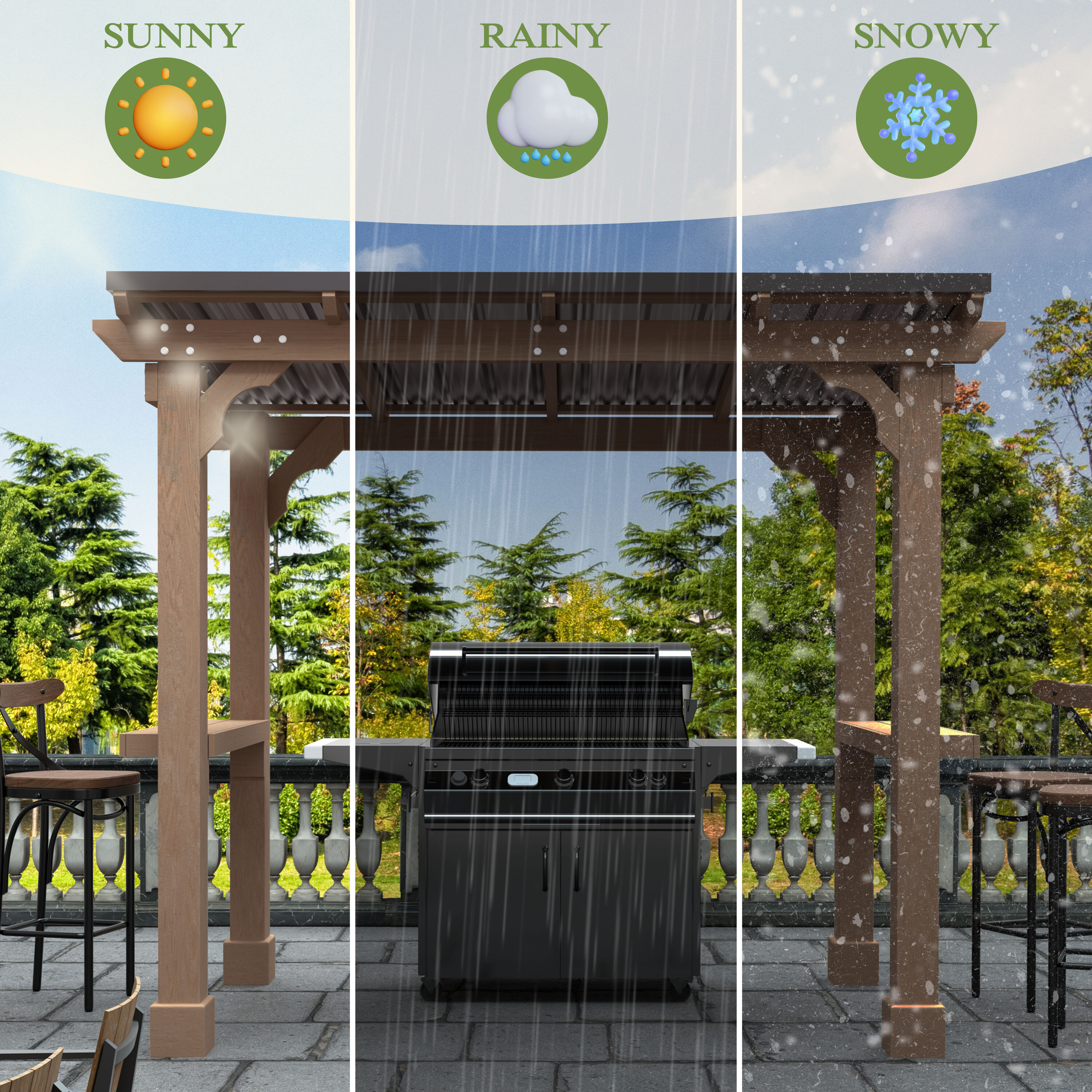 VEIKOUS PG0201-G-G1 Wood-Resin-Gazebos - View #10