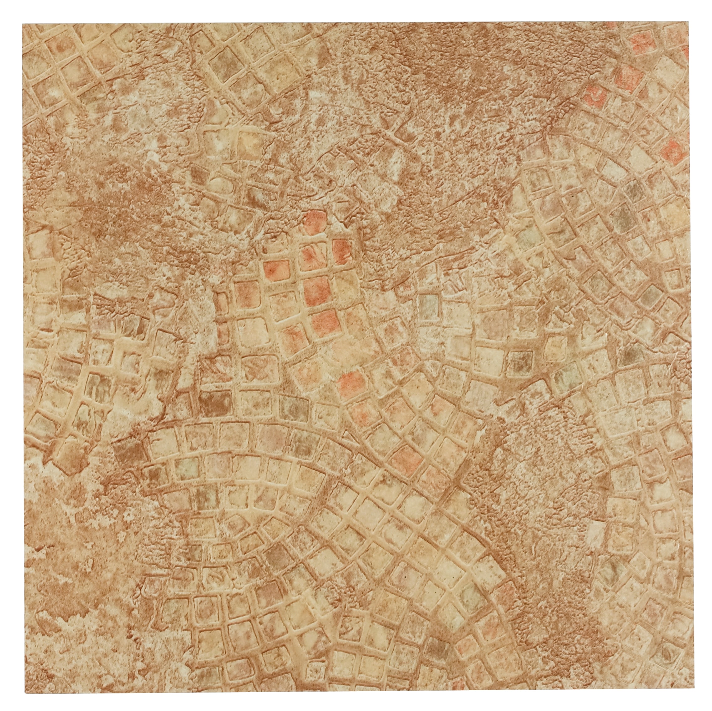 Achim FTVGM32945 Ancient Beige Mosaic Orange Stone look 0.07-mil x 12-in W x 12-in L Peel and stick Vinyl Tile Flooring ( 45-sq ft Carton )