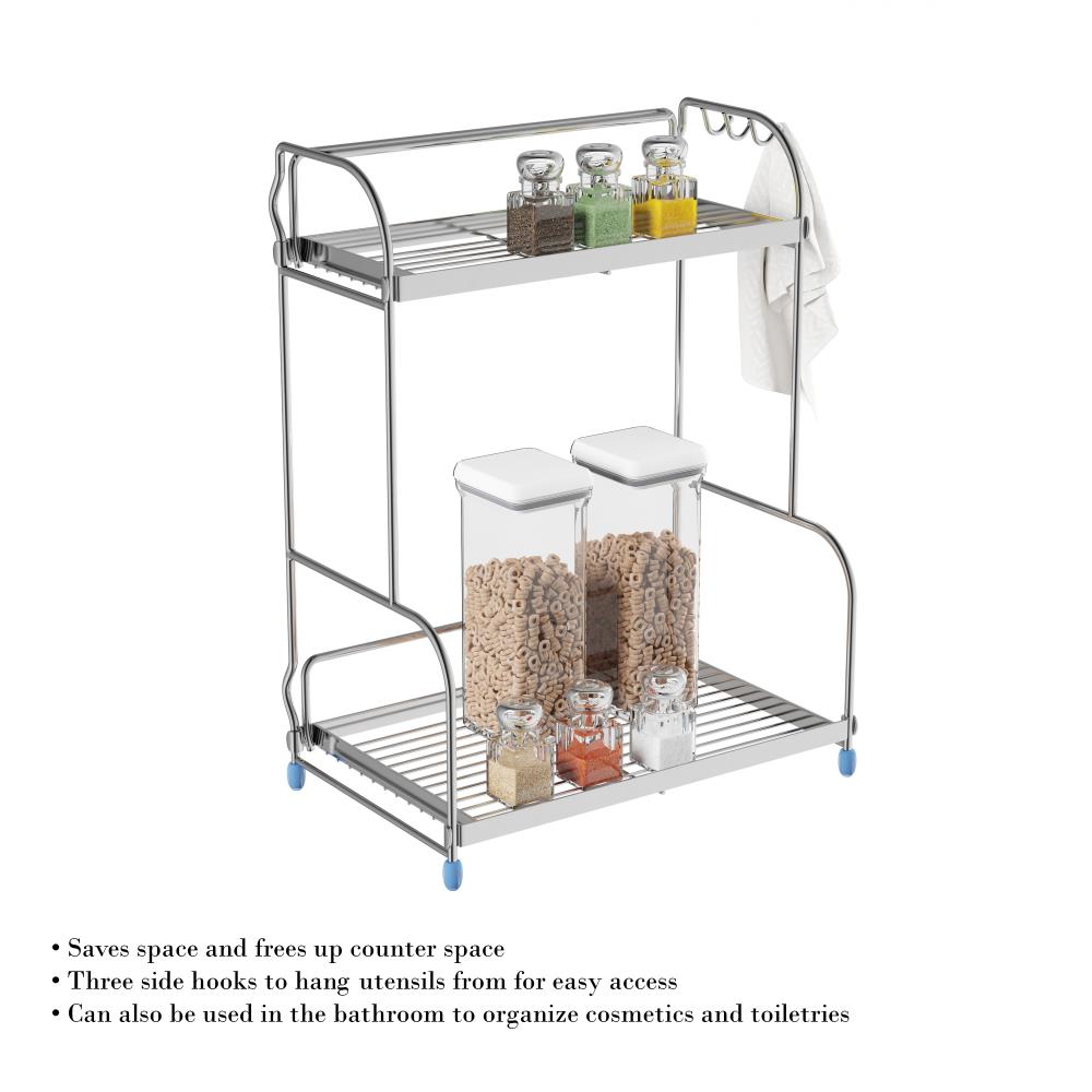 Home it USA 14-in W x 16-in H 3-Tier Freestanding Metal Can Rack