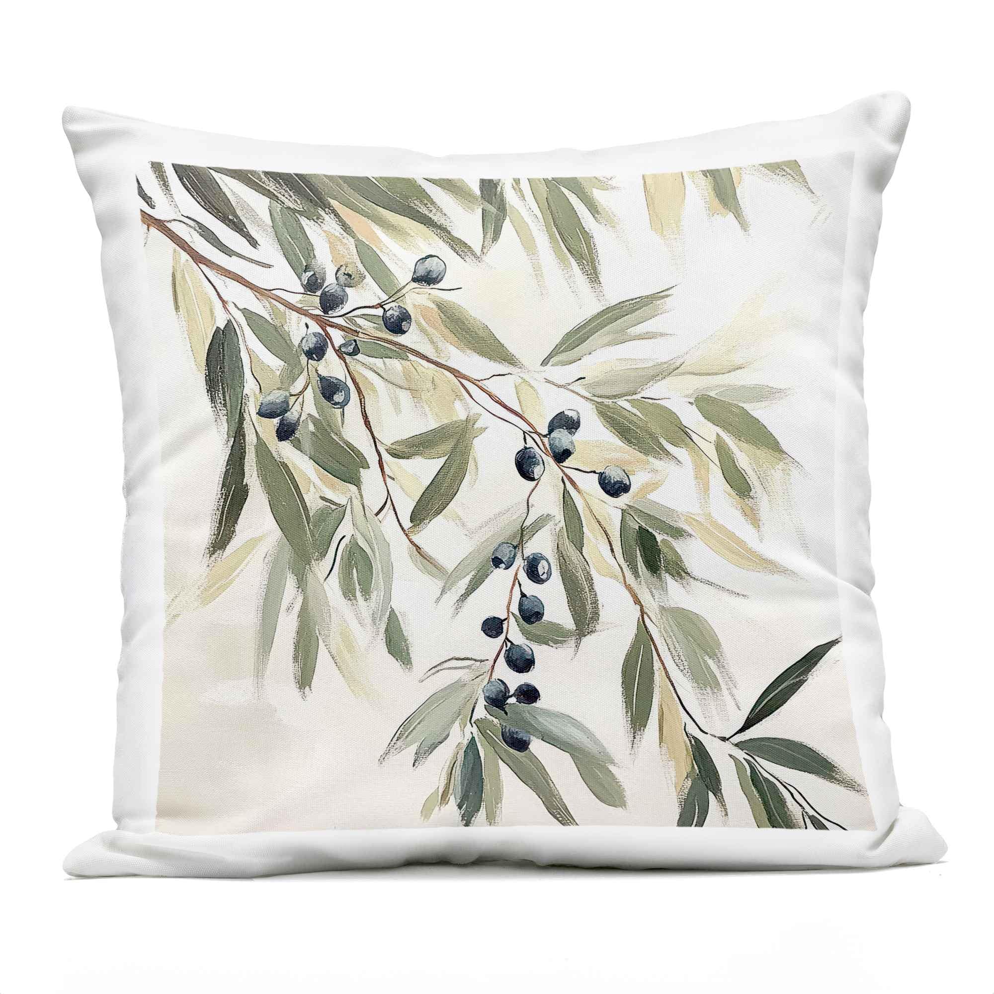 Stupell Industries PLQ-185-OSQ-18X18  Olive Petals in Pastel Outdoor Printed Pillowdesign by Mona Grace 18 x 18