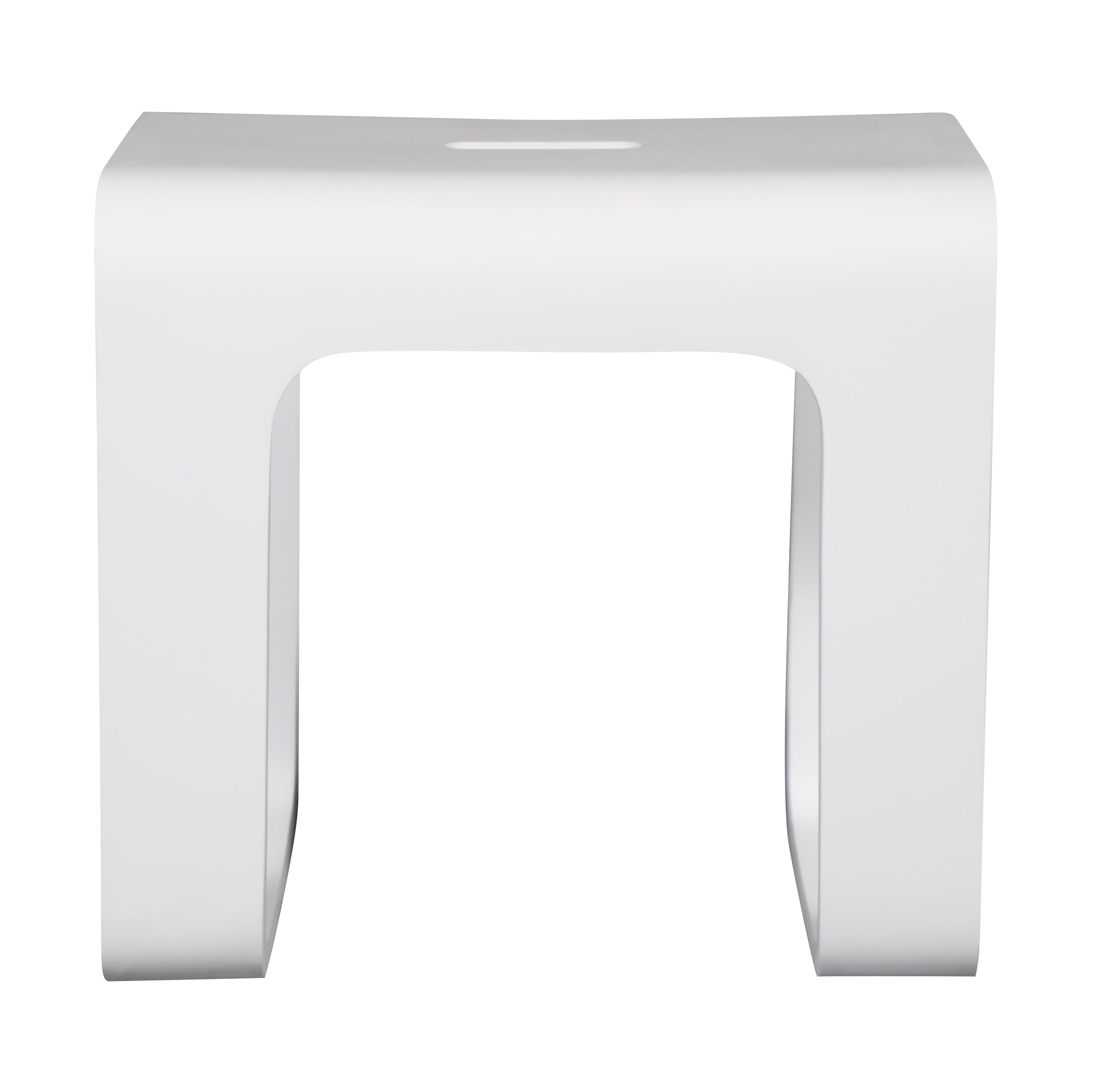 Matte White Solid Surface Resin 16.8" Shower Bench