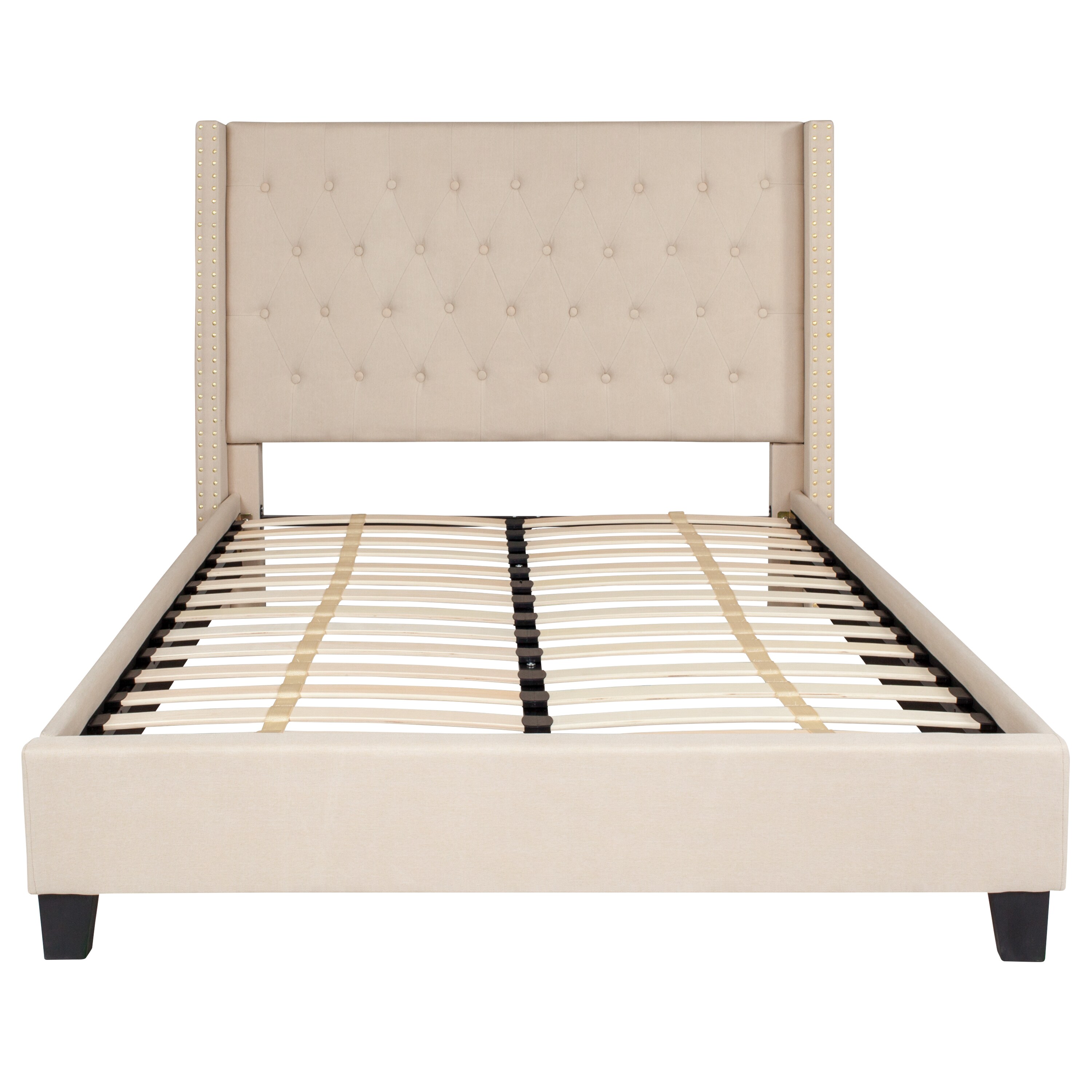 Flash Furniture Riverdale Beige Full Upholstered Platform Bed in the ...