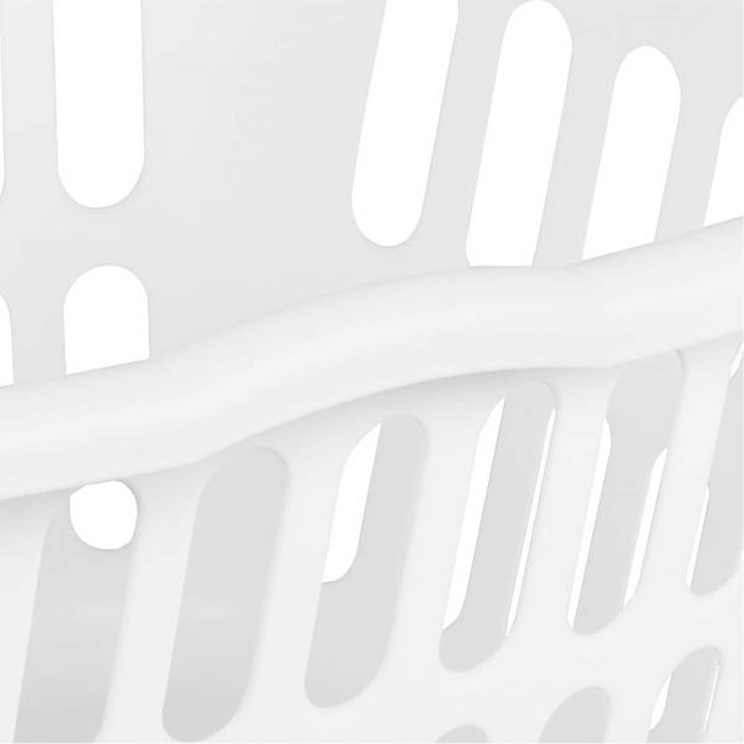 White Stackable Plastic Laundry Baskets, 12-Pack, 1.5 Bushel